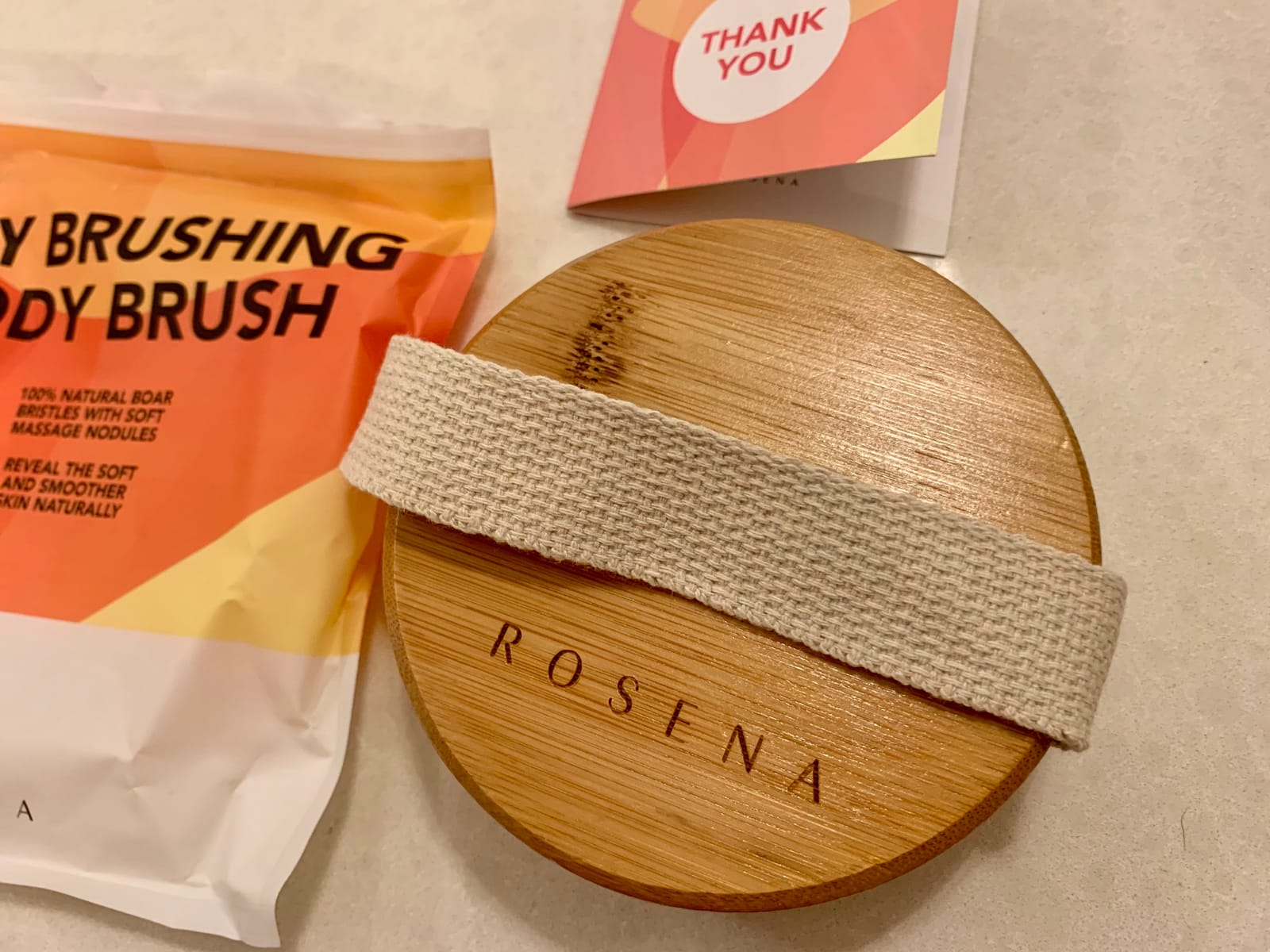 Dry Brushing Body Brush - Best for Exfoliating Dry Skin, Lymphatic Drainage and Cellulite Treatment - Organic Spa Exfoliation and Massage Scrub Brush with Natural Boar Bristles customer photo 1
