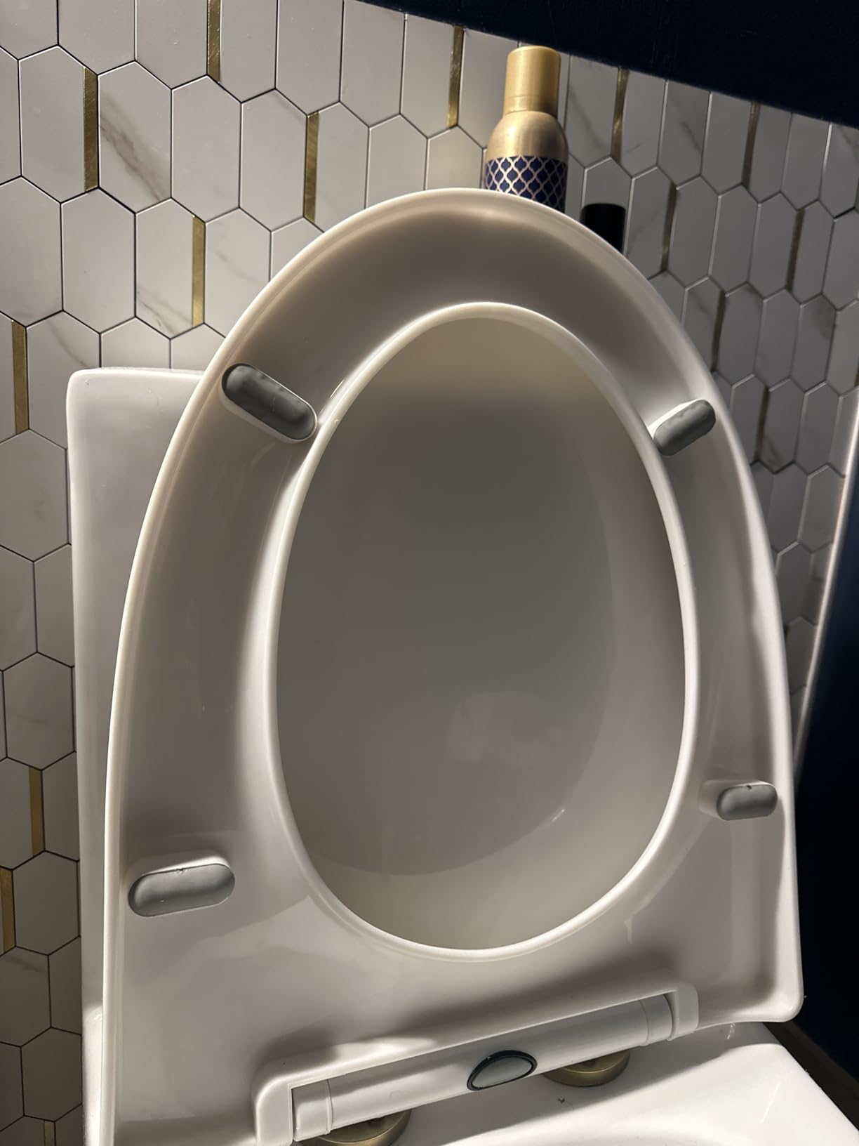 St. Tropez Comfort Height One-Piece Elongated Toilet, Vortex Dual-Flush 1.1/1.6 GPF, White Hardware customer photo 1