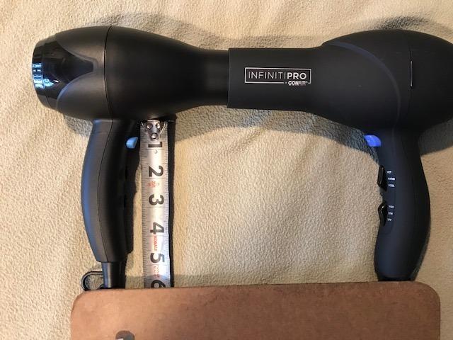 INFINITI PRO CONAIR Travel Hair Dryer, 1600W Mighty Mini Compact Blow Dryer with Concentrator Attachment, Lightweight Professional AC Motor for Fast Drying, 3 Heat & 2 Speed Settings, Black customer photo 2