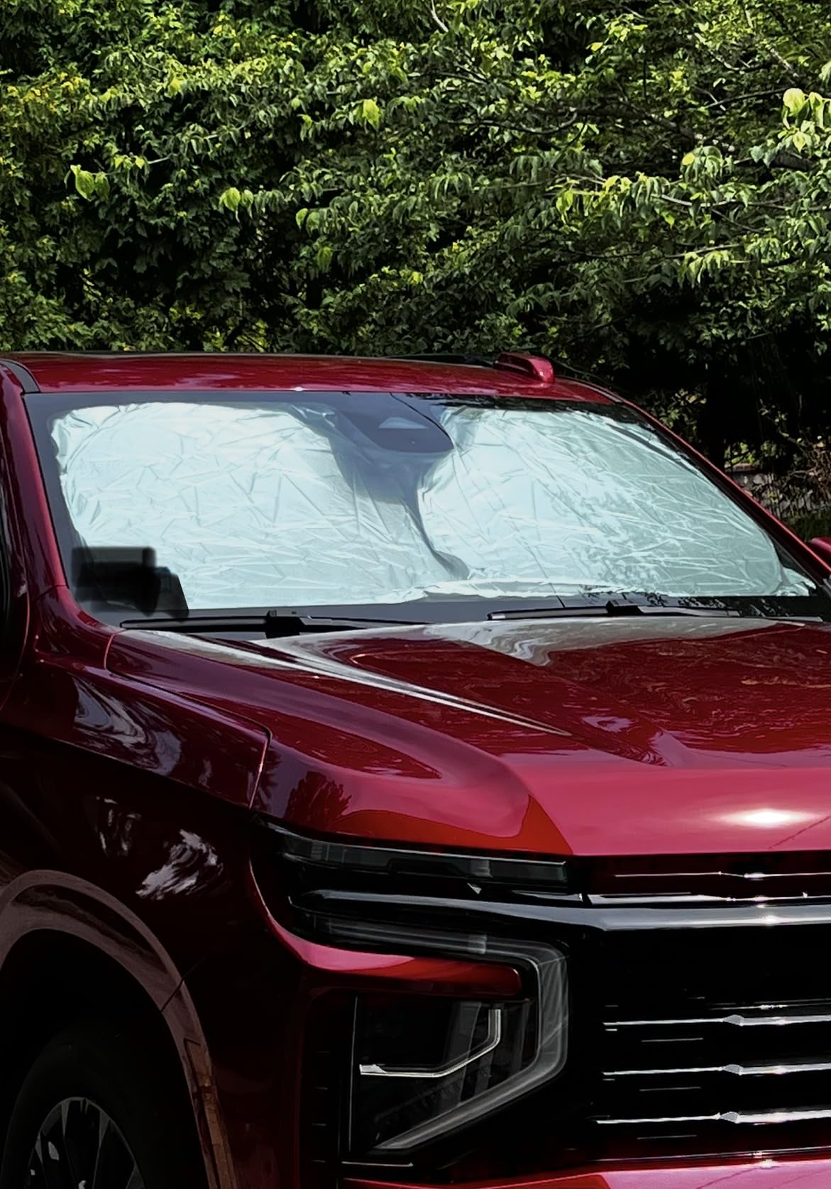 Magnelex Car Windshield Sunshade – Double-Layer Design for 2X Heat Blocking, Blocks UV Rays, Foldable Sun Shade for Cars, Trucks & SUVs, Keeps Interior Cooler, Large (63 x 33.8 in) customer photo 1