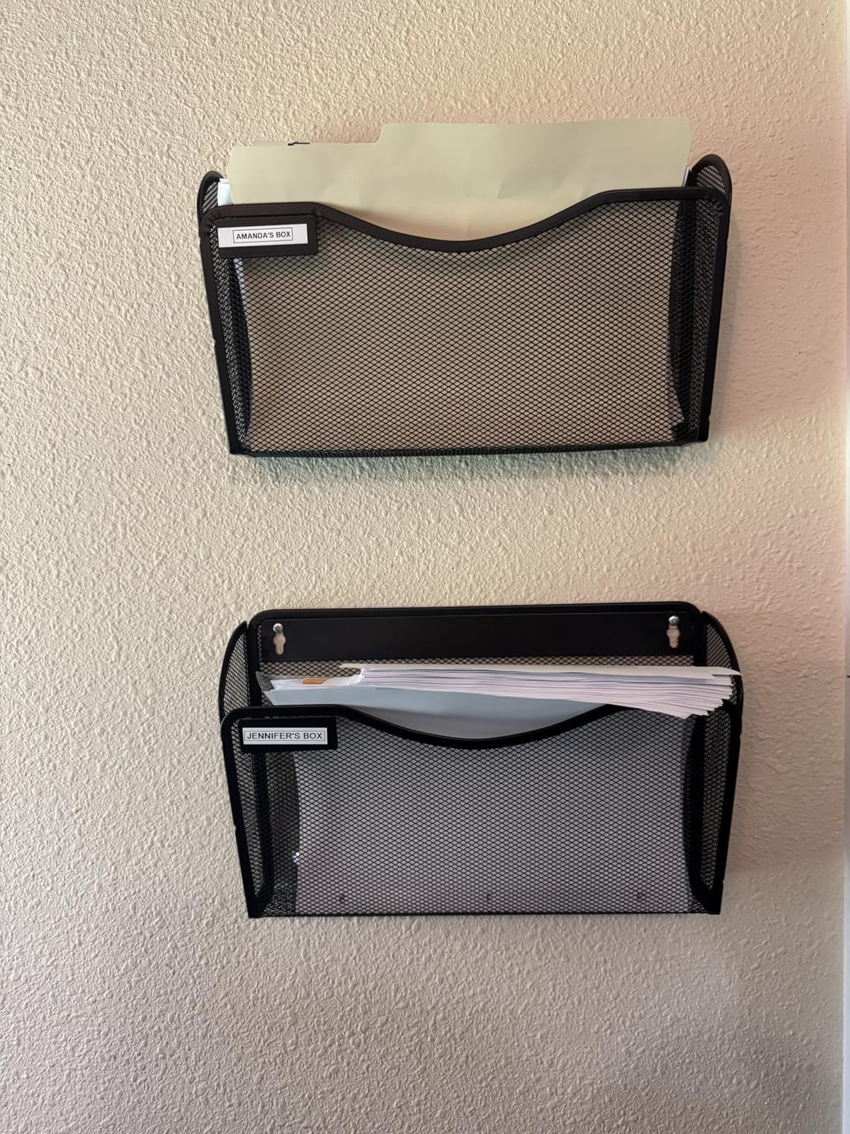 samstar 6 Pack Mesh Wall Mounted File Holder Metal Wall File Pocket Mail Organizer for Office/Home(with Label Panel) customer photo 1