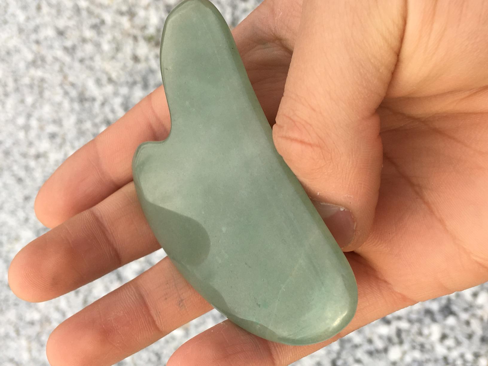 rosenice Gua Sha Facial Tools Guasha Tool Gua Sha Jade Stone Manual Massage Sticks for Jawline Sculpting and Puffiness Reducing for Face Body Tensions Reduce Festive Gifts customer photo 1