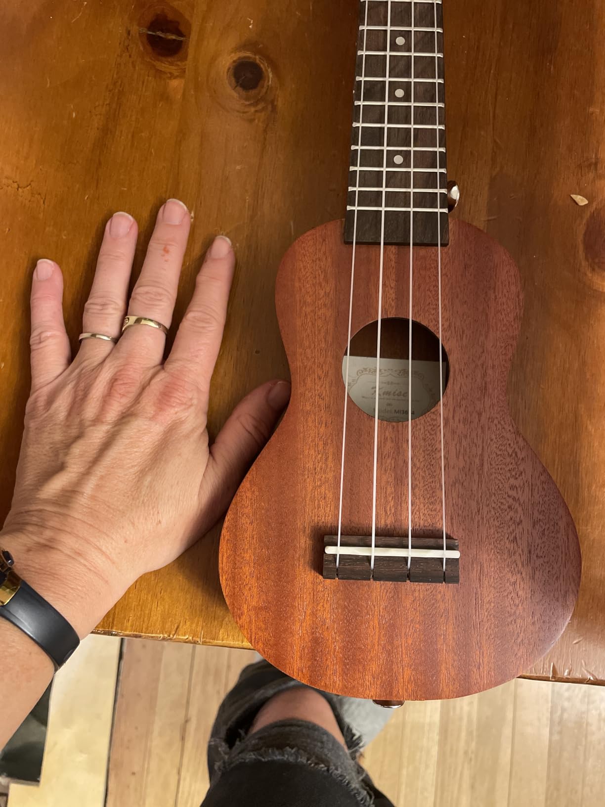 Kmise Professional Ukulele for Adult Beginner, Free Online Lesson 21 inch Soprano Mahogany Ukelele with Kids Ukele Bundle Starter Kit Gig Bag Case, Strap, Tuner, Nylon Strings, Book, Uke Gift Choice customer photo 1