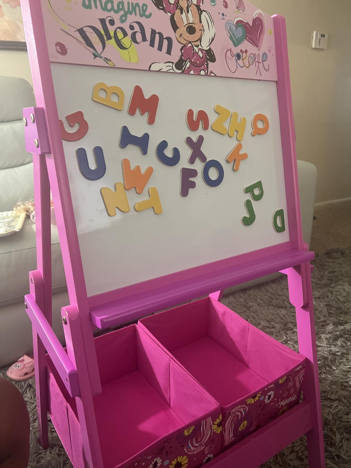 Delta Children MySize Kids Double-Sided Storage Easel -Ideal for Arts & Crafts, Drawing, Homeschooling and More - Greenguard Gold Certified, Grey customer photo 2