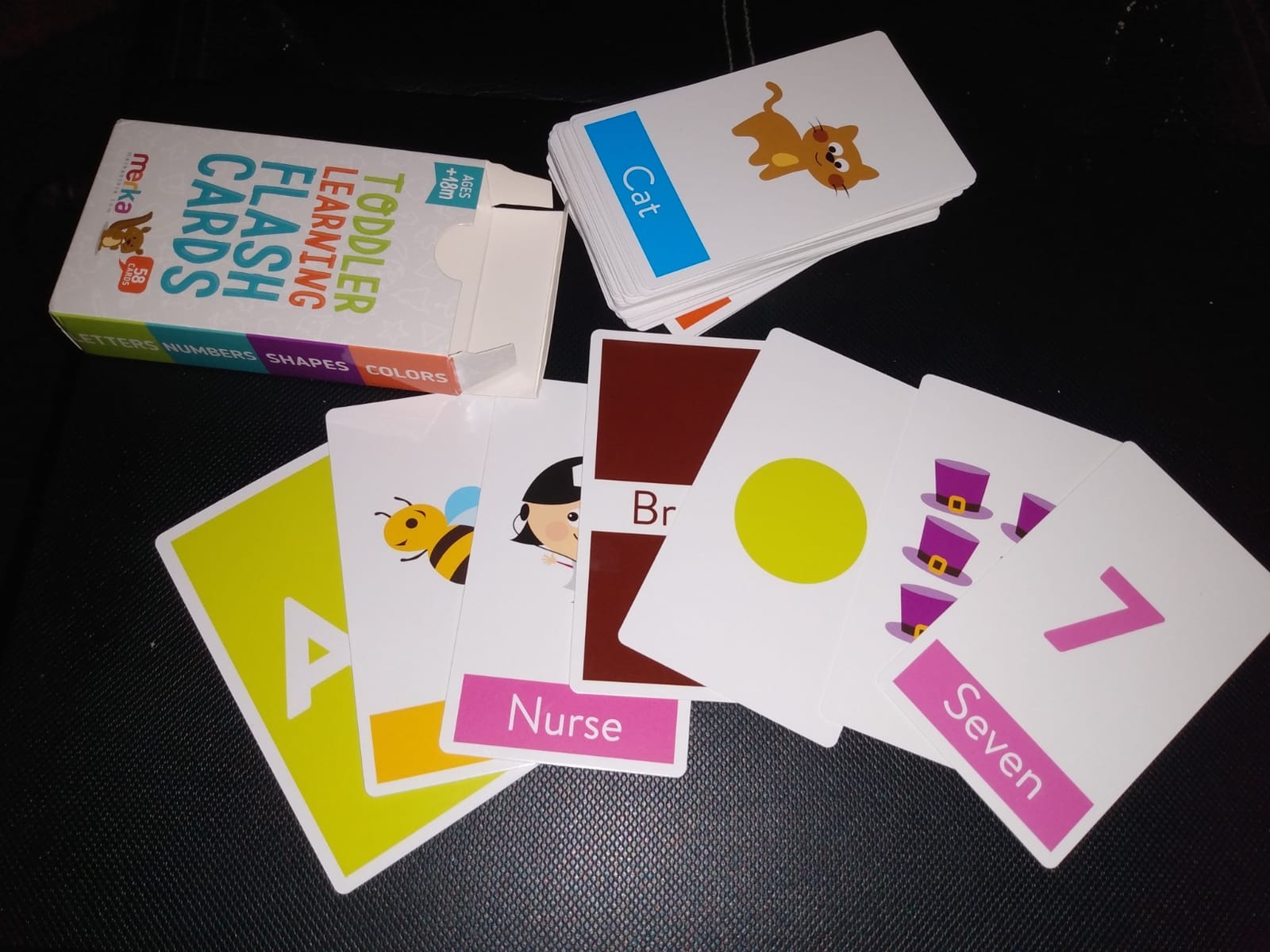Merka Toddler Flash Cards - Interactive Alphabet Learning with Alphabet Flash Cards for Toddlers 1-3 - Pack of 64, 4.2