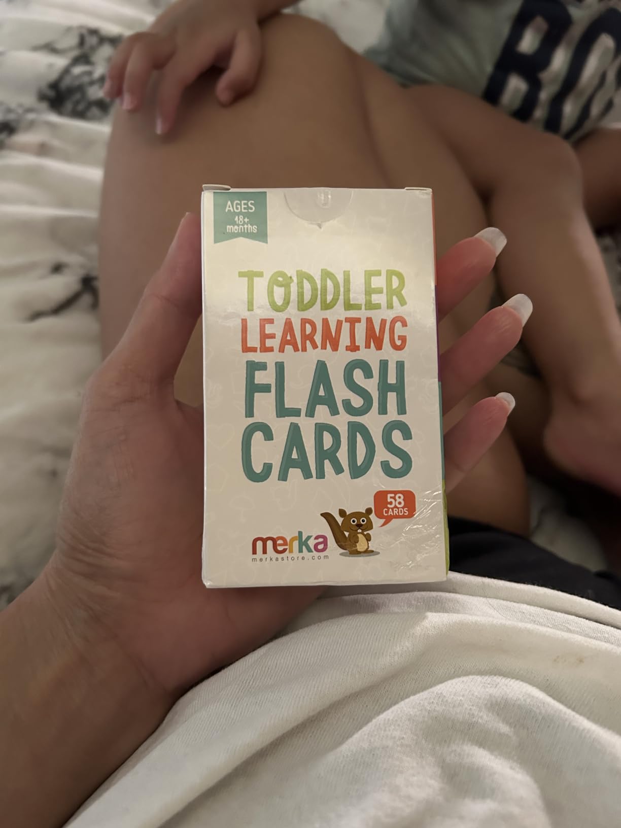 Merka Toddler Flash Cards - Interactive Alphabet Learning with Alphabet Flash Cards for Toddlers 1-3 - Pack of 64, 4.2