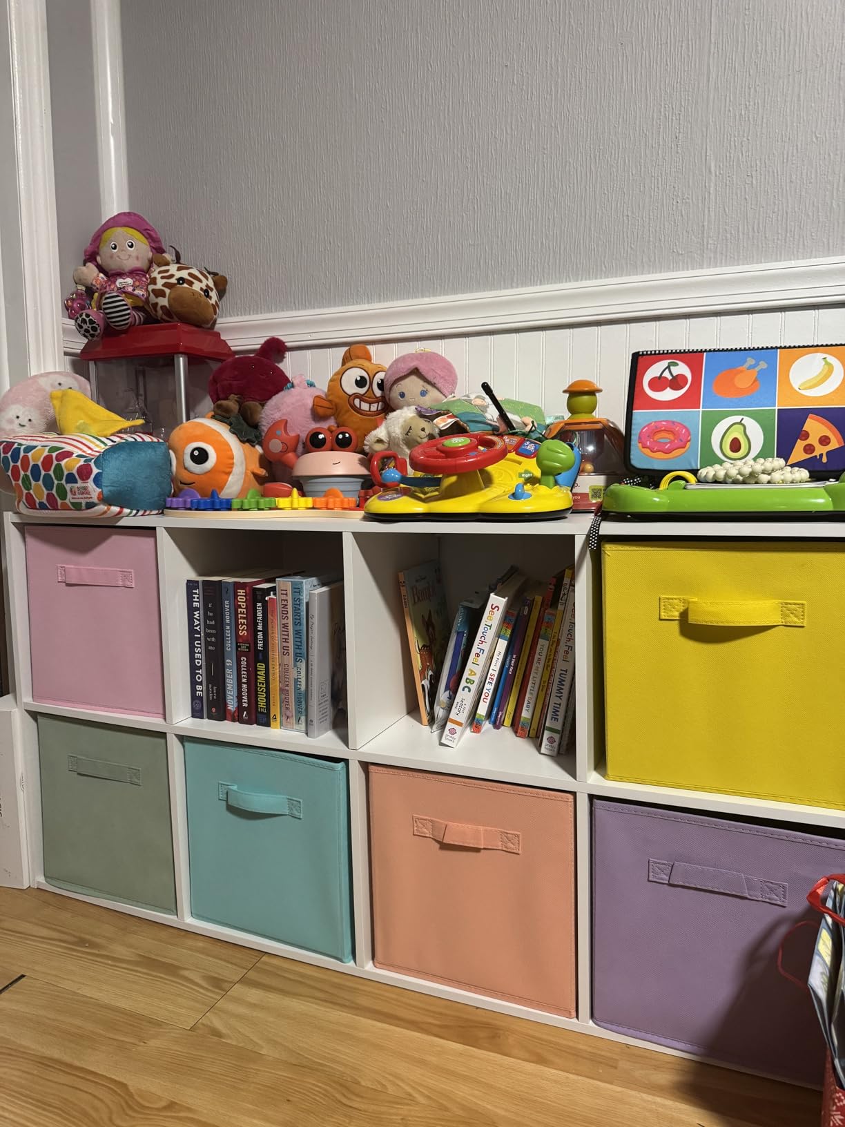 Sorbus Cube Storage Bin, Fabric, 6 Pack (11 Inch, Pastel Multi-Color) customer photo 2