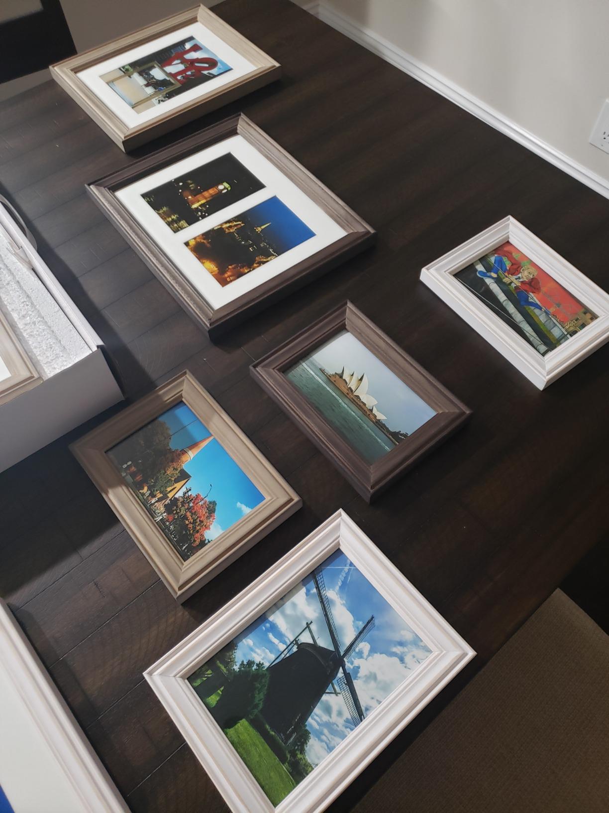 Kate and Laurel Bordeaux Gallery Wall Kit, Set of 10 with Assorted Size Frames in 3 Different Finishes - White Wash, Charcoal Gray, and Rustic Gray customer photo 1