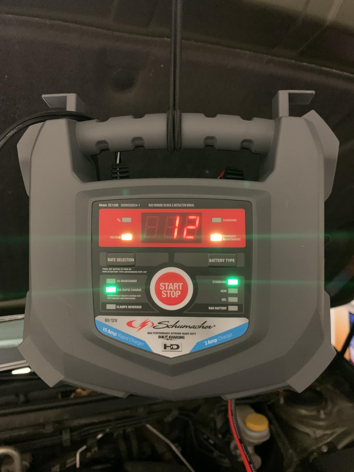 Schumacher Electric 15A Car Battery Charger & Maintainer, 6V/12V – SC1280 customer photo 1