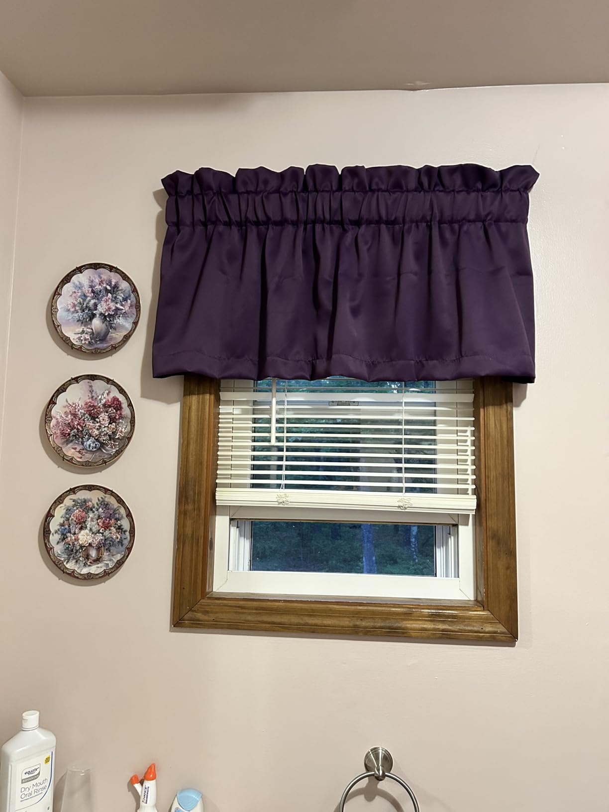 H.VERSAILTEX Blackout Valances for Windows,Navy Blue Short Window Valance Curtains for Living Room/Bedroom/Bathroom Privacy Decorative Rod Pocket Kitchen Valances,2 Panels,52