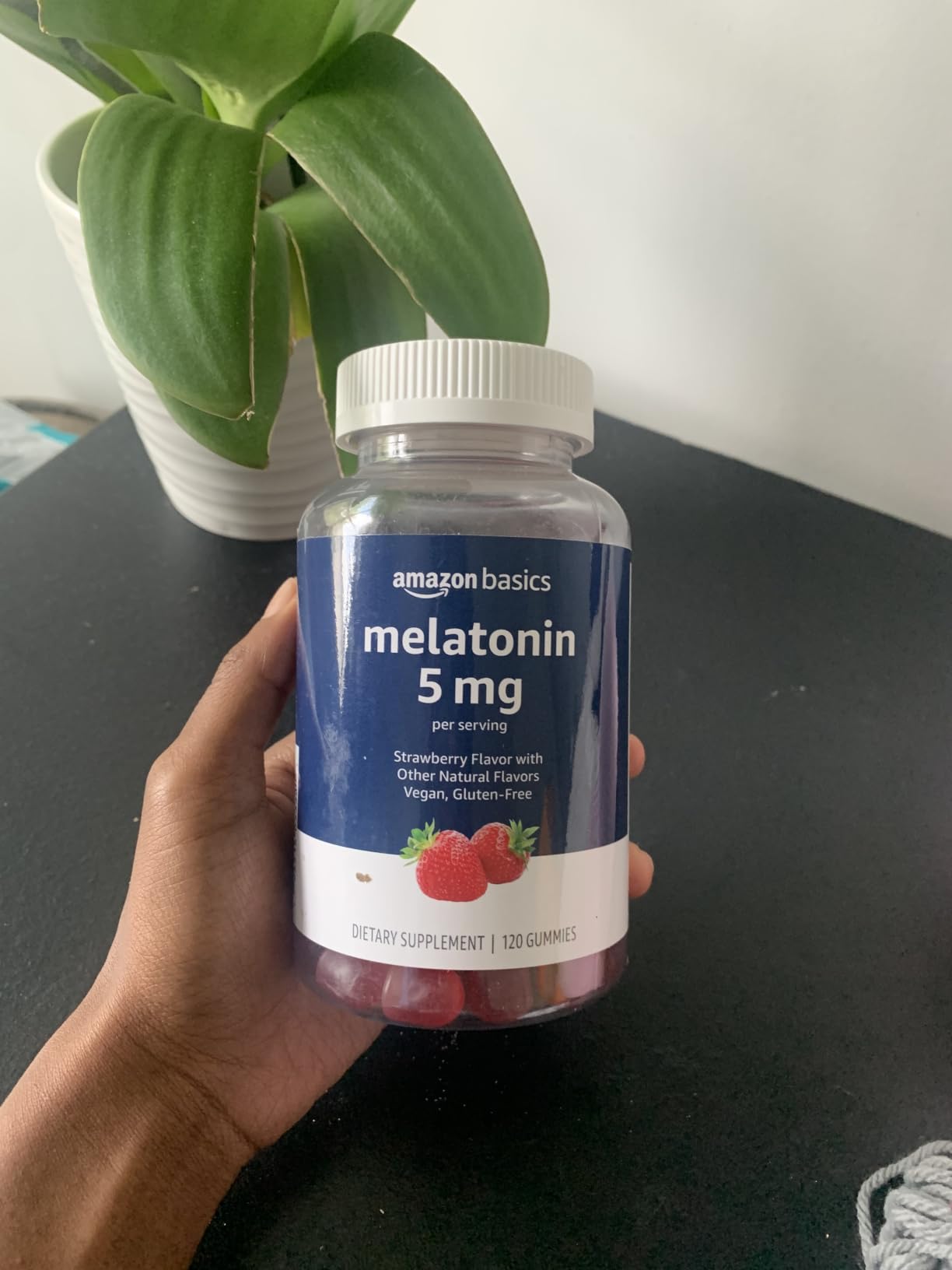 Amazon Basics Melatonin, Sleep Support Gummies, Strawberry Flavor, 5mg, 120 Count (Previously Solimo) customer photo 2