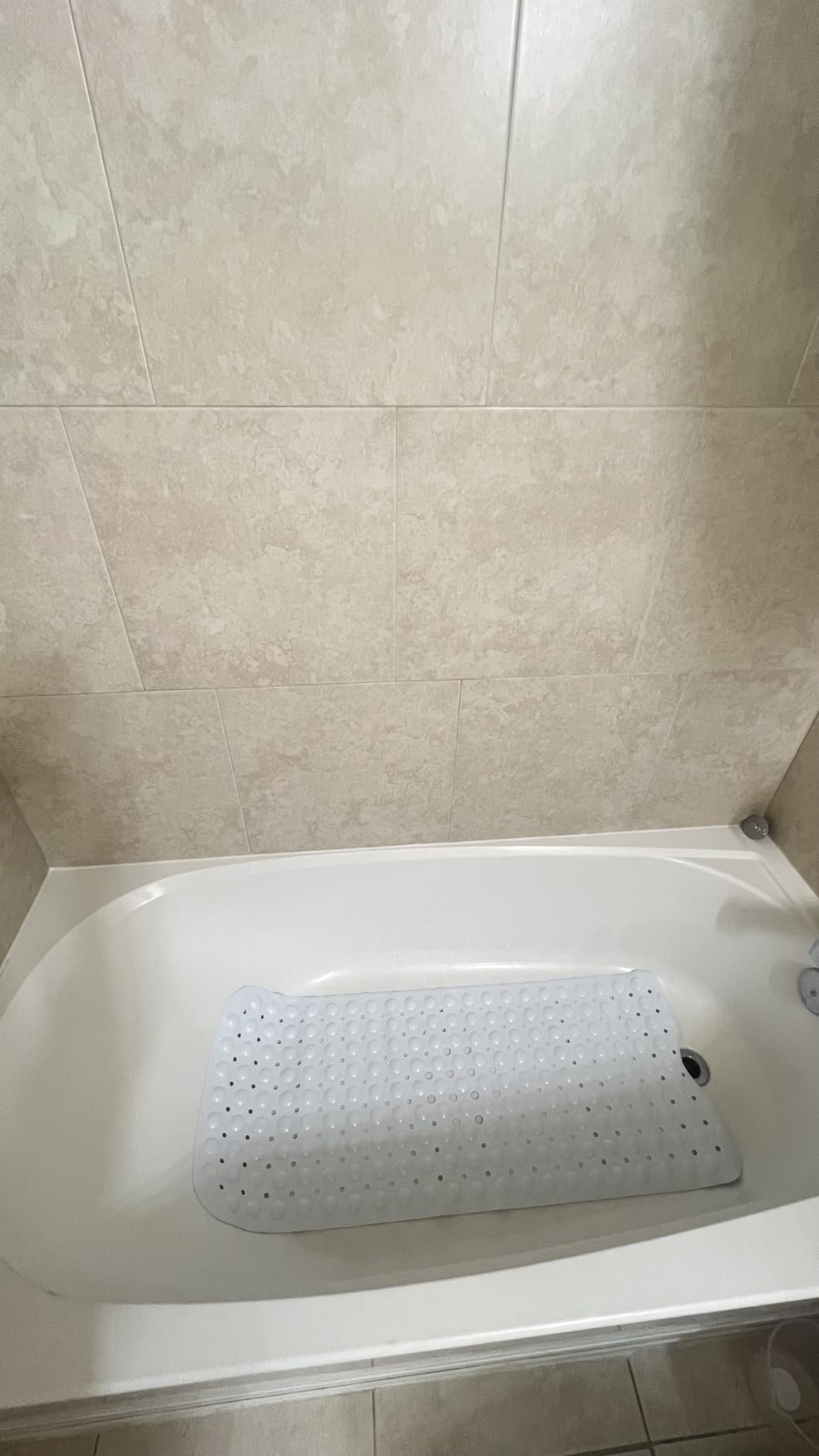 YINENN Bath and Shower Safety Mats 40x16 inch, Non Slip with Suction Cups for Bathroom Stall and Tub Floor, Extra Large and Machine Washable, Drain Holes Keep Bathtub Clean, Clear customer photo 2