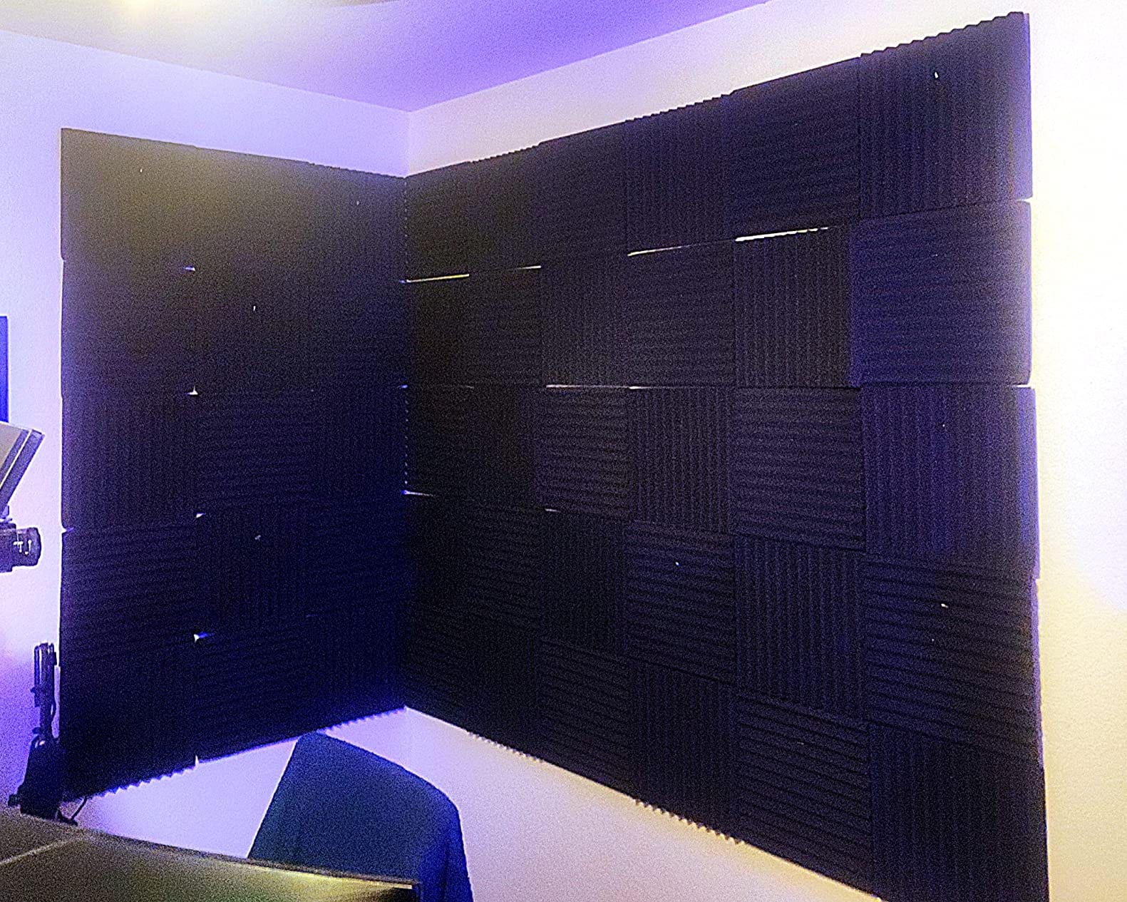 52 Pack Acoustic Foam Panel Wedge Studio Soundproofing Wall Tiles 12