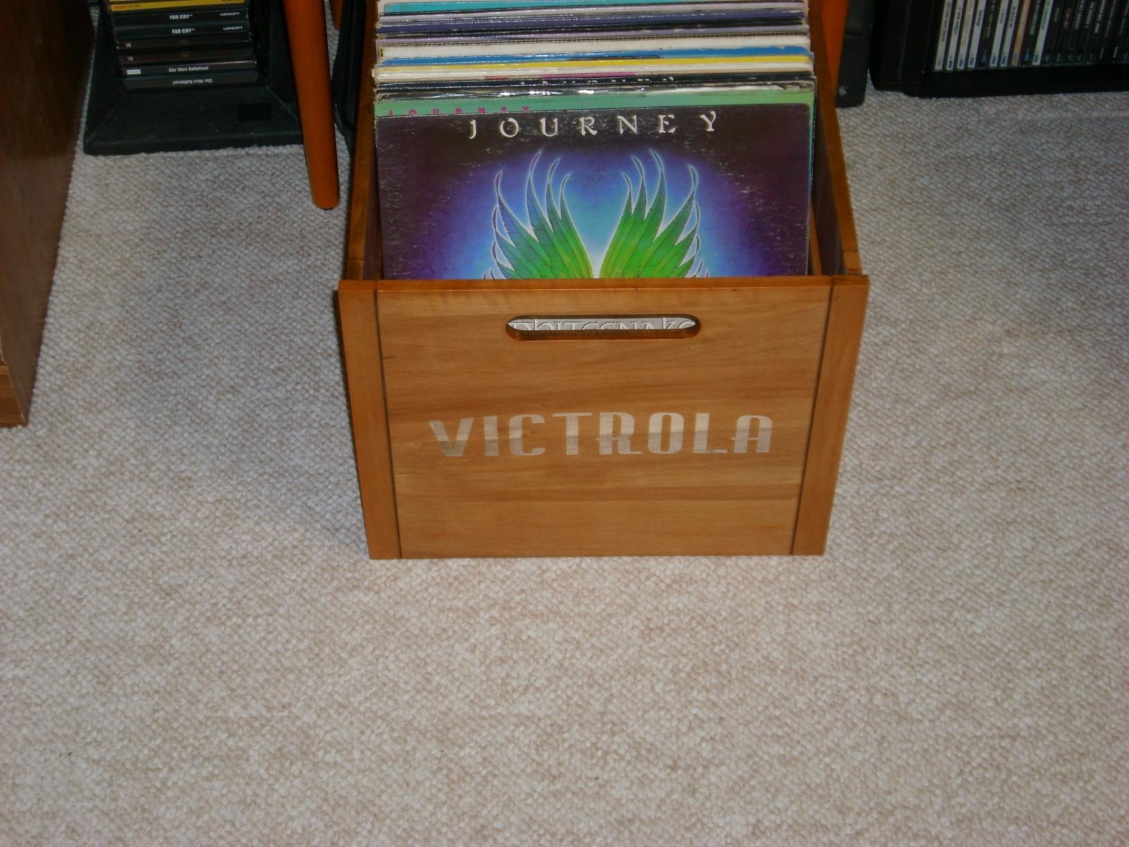 Victrola Wooden Record Crate – Tabletop Vinyl Album Holder, No-Tool Assembly, Holds Over 50 Records, Real Wood Construction, Elegant Design (Natural Wood) customer photo 2