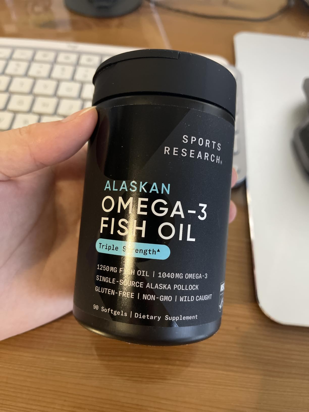 Sports Research® Omega-3 Fish Oil 1250mg from Wild Alaska Pollock, 90 Count customer photo 2
