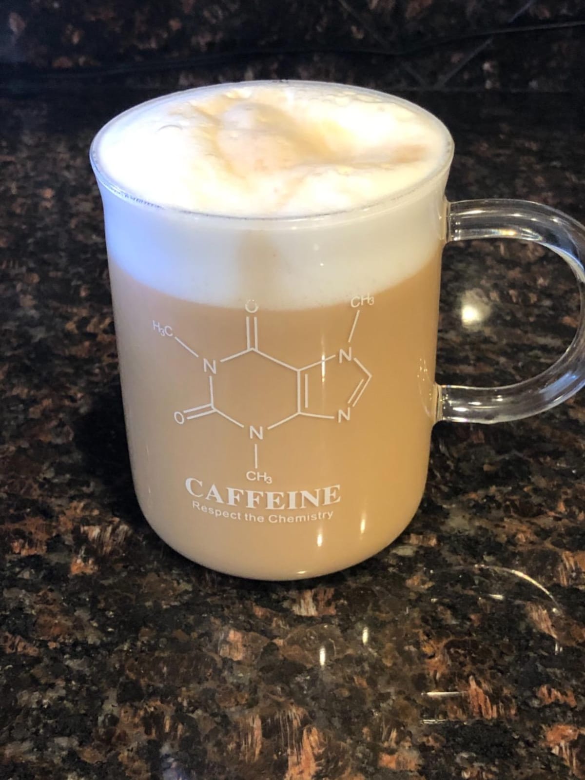 Caffeine Beaker Mug, Caffeine Molecule Mug - Chemistry Mug 16 oz Borosilicate Glass Coffee Mugs with Handle and Measuring for Coffee, Latte, Tea or Hot and Cold Beverage - Tea Coffee Mug customer photo 2