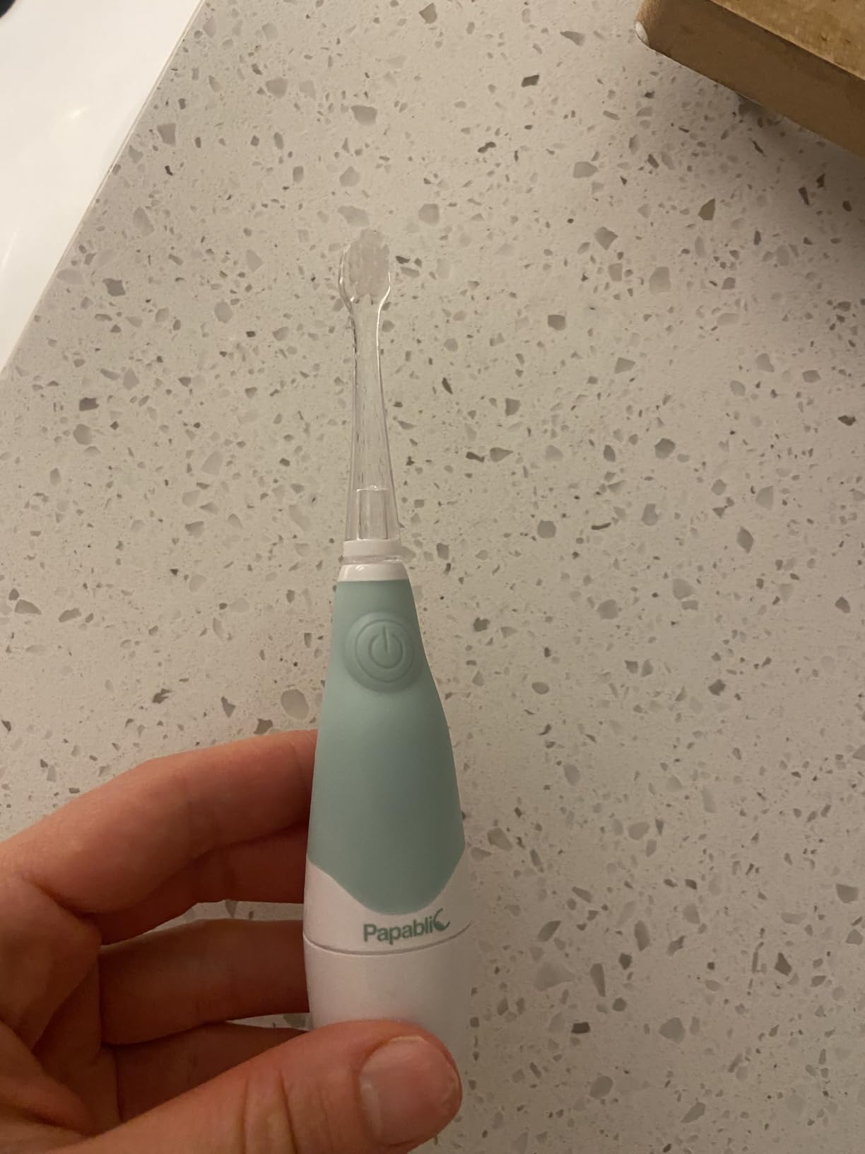 Papablic Baby Sonic Electric Toothbrush for Aged 0-3 Toddler, Blue customer photo 2