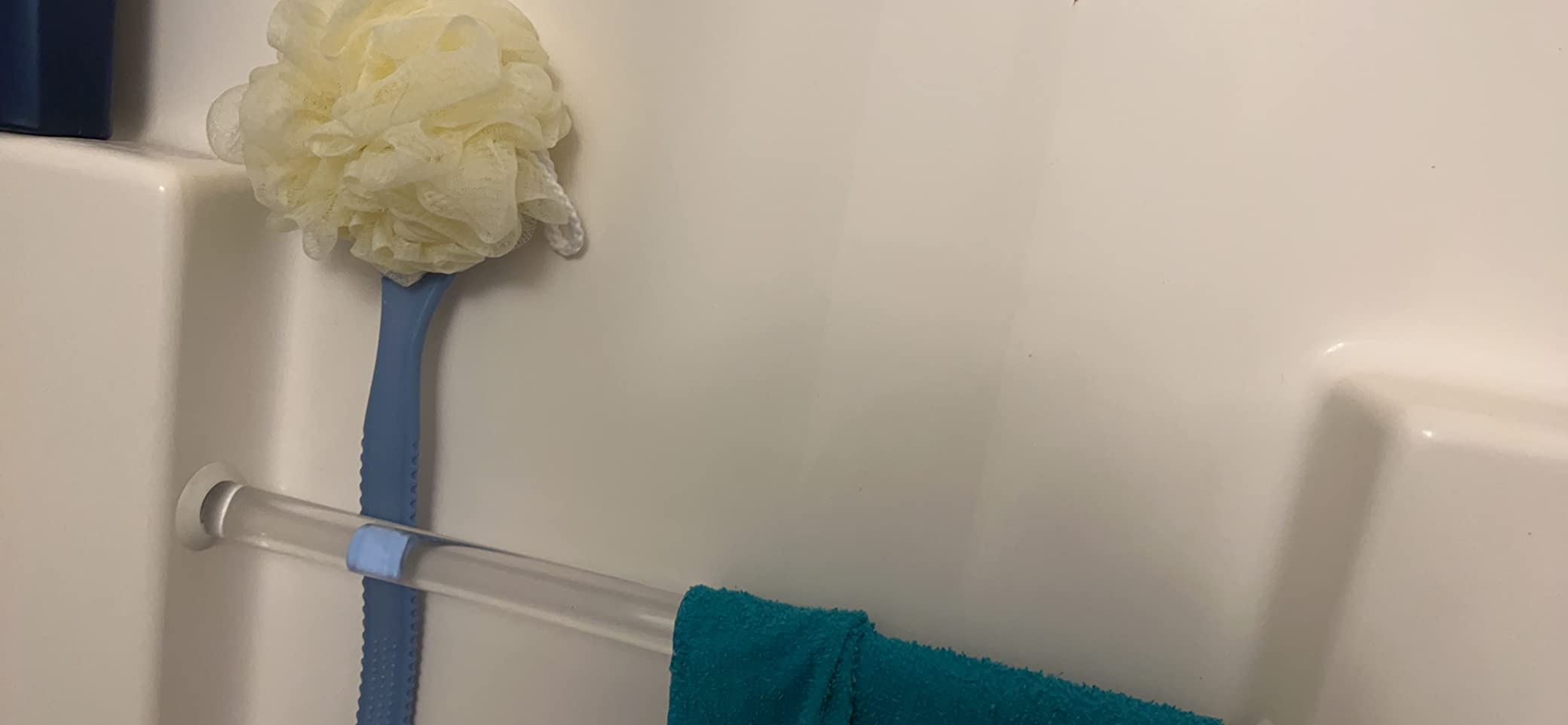 Shower Body Brush Bristles & Mesh Loofah Sponge,Curved Handle Back Scrubber customer photo 1
