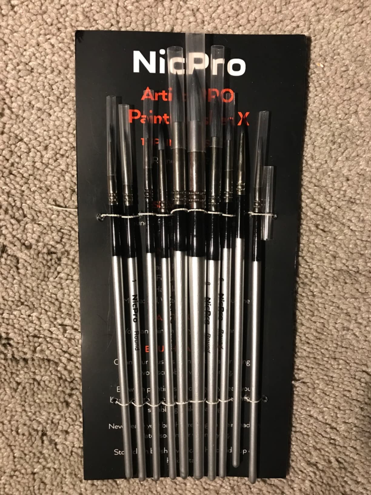 Nicpro 10 PCS Watercolor Paint Brushes, Round Tip Artist Painting Brush Set for Watercolor, Acrylic, Gouache, Inks, Oil and Tempera, 10 Sizes Detail Paint Brush for Fine Art, Craft, Paint by Number customer photo 2