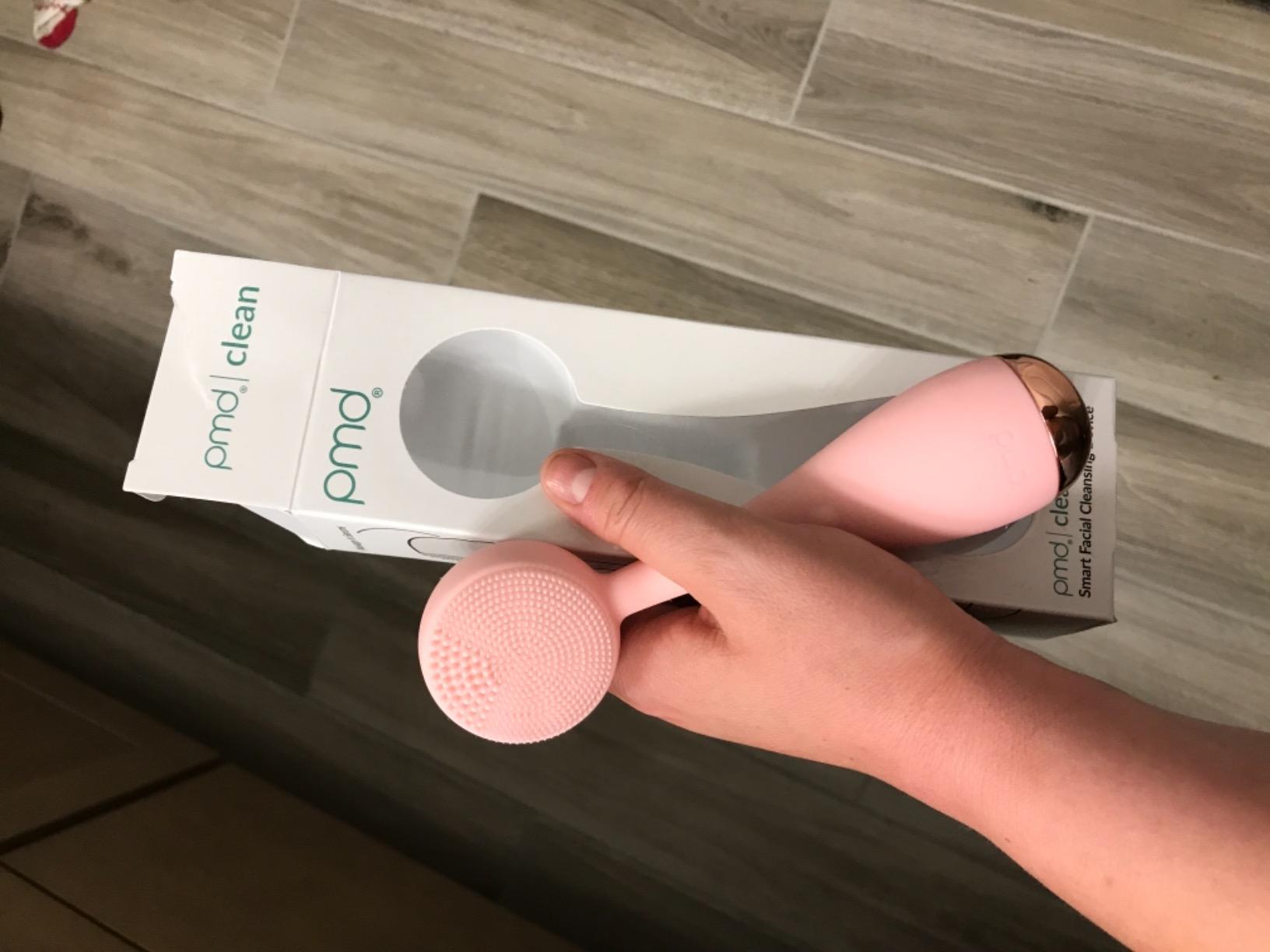 PMD Beauty Clean Facial Cleansing Brush – Waterproof Silicone Face Cleanser with Sonic Technology customer photo 2
