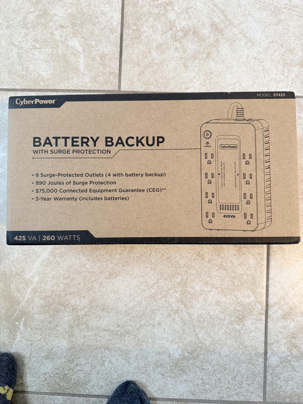 CyberPower ST425 Standby UPS Battery Backup and Surge Protector | 425VA/260W, 8 Outlets, Compact, UL Certified customer photo 2