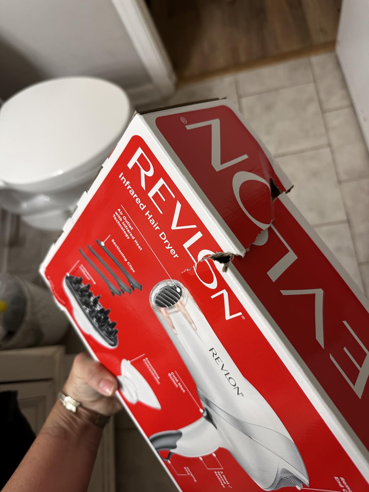 REVLON Infrared Ionic Hair Dryer with Diffuser & Concentrator, White customer photo 2