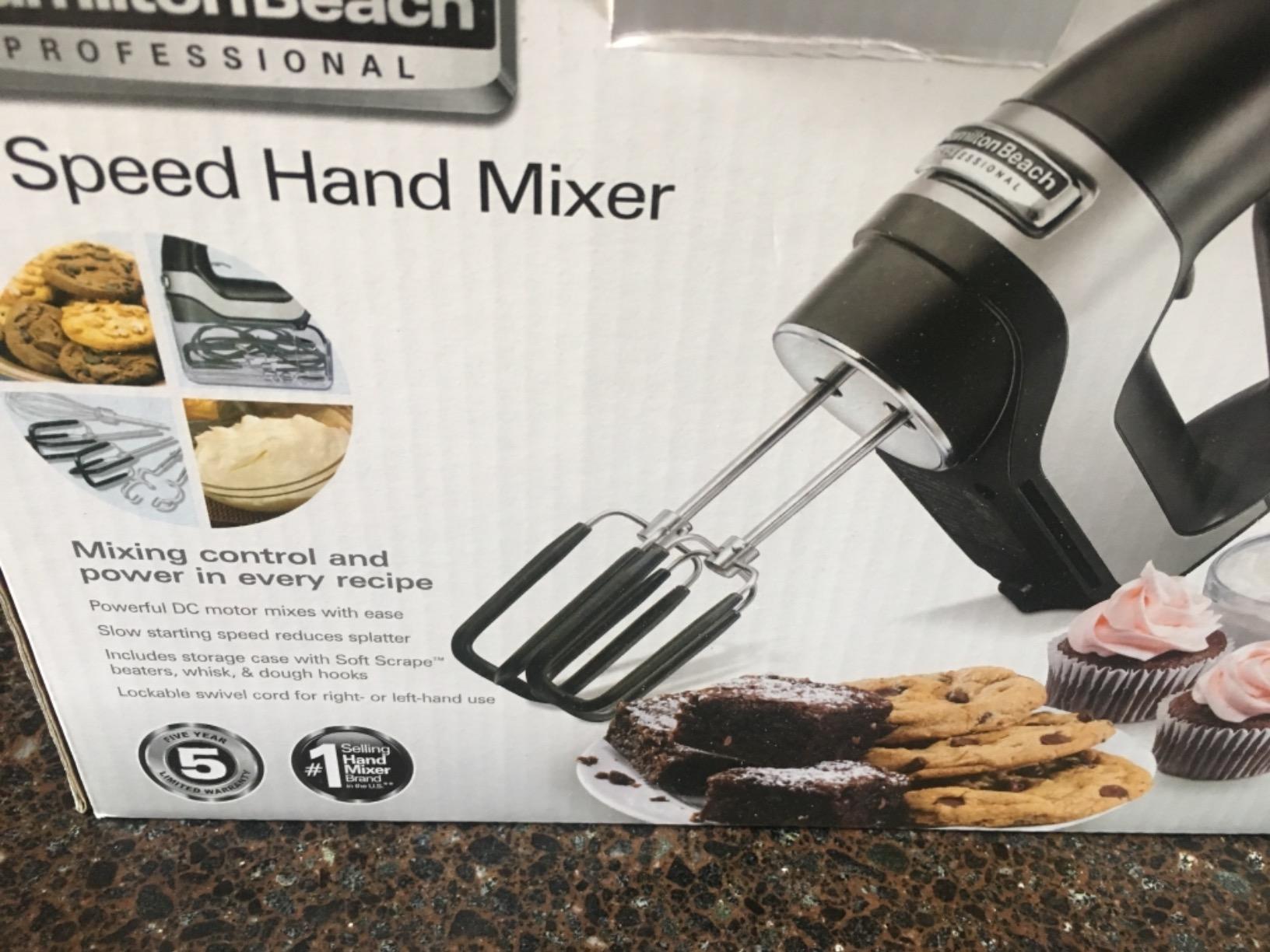 Hamilton Beach Professional 7-Speed Digital Electric Hand Mixer | High-Performance DC Motor | Slow Start | Snap-On Storage Case | SoftScrape Beaters, Whisk, Dough Hooks | Matte Black customer photo 1