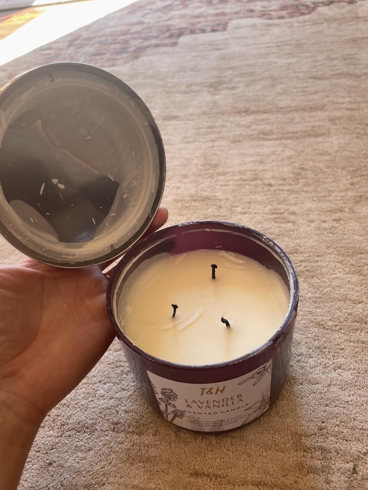 French Lavender Vanilla Large 3-Wick Soy Scented Candle for Home, 15.8 Oz customer photo 2
