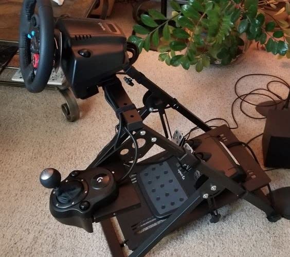 GT OMEGA Apex Racing Wheel Stand - Compatible with Logitech G29 and G920, Fanatec ClubSport, and Thrustmaster TX, T500, & T300, Foldable, Tilt-Adjustable for Racing Control customer photo 1