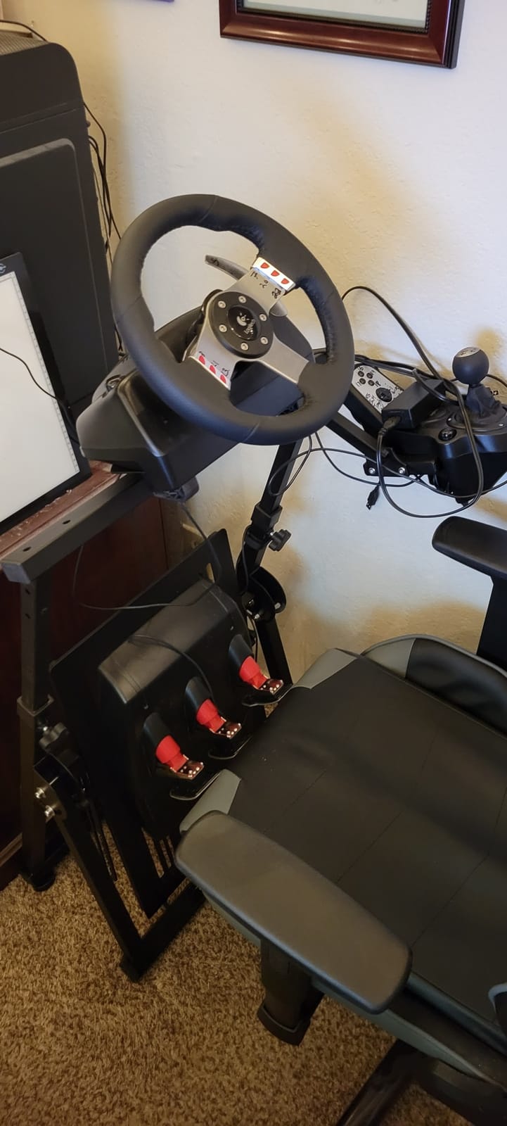 GT OMEGA Apex Racing Wheel Stand - Compatible with Logitech G29 and G920, Fanatec ClubSport, and Thrustmaster TX, T500, & T300, Foldable, Tilt-Adjustable for Racing Control customer photo 2