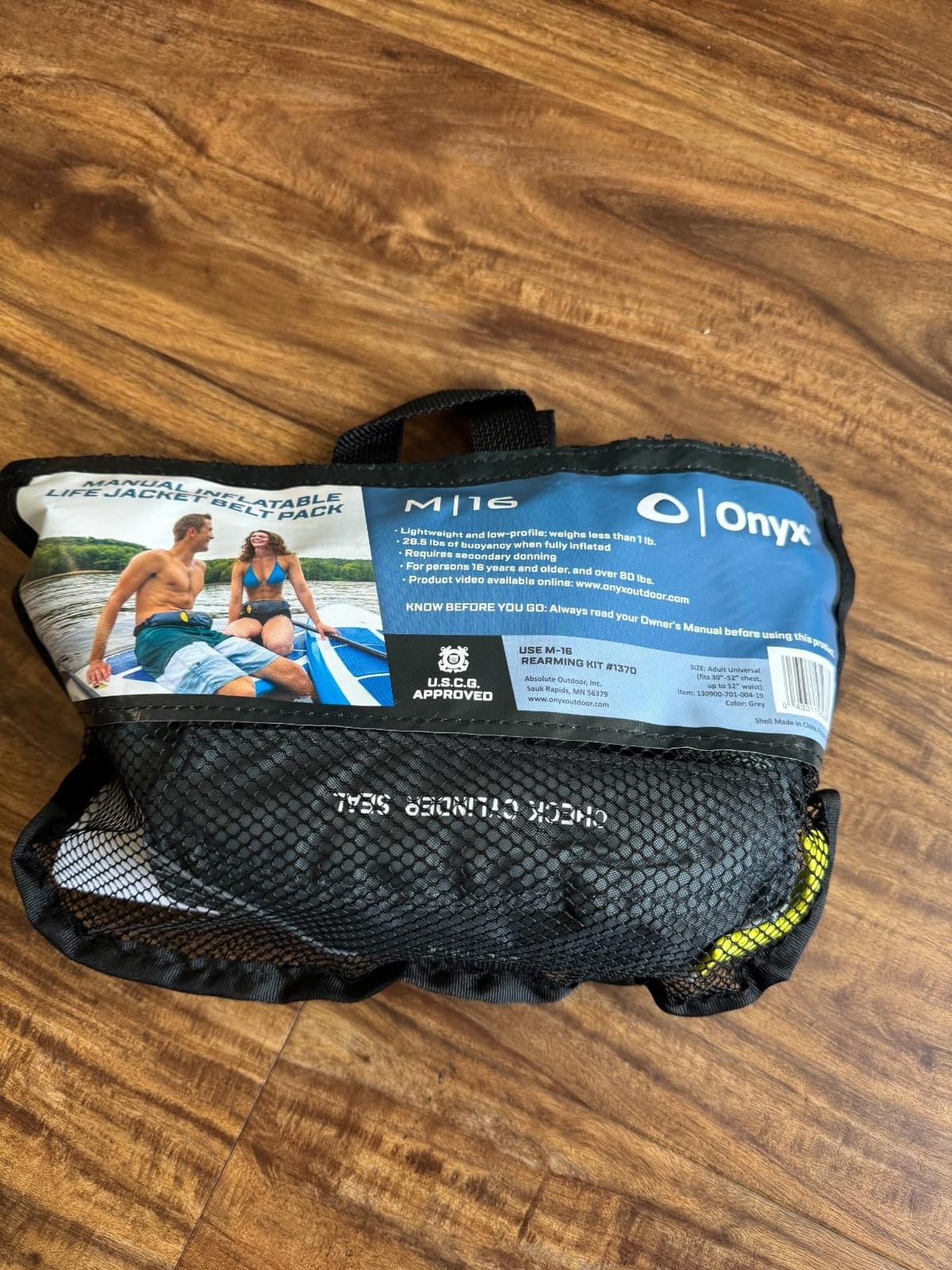 Onyx M-16 Manual Inflatable Belt Pack, U.S. Coast Guard Approved, Low Profile, Compact Design, Approved for Users 16 Years and Older; and Over 80 pounds customer photo 2