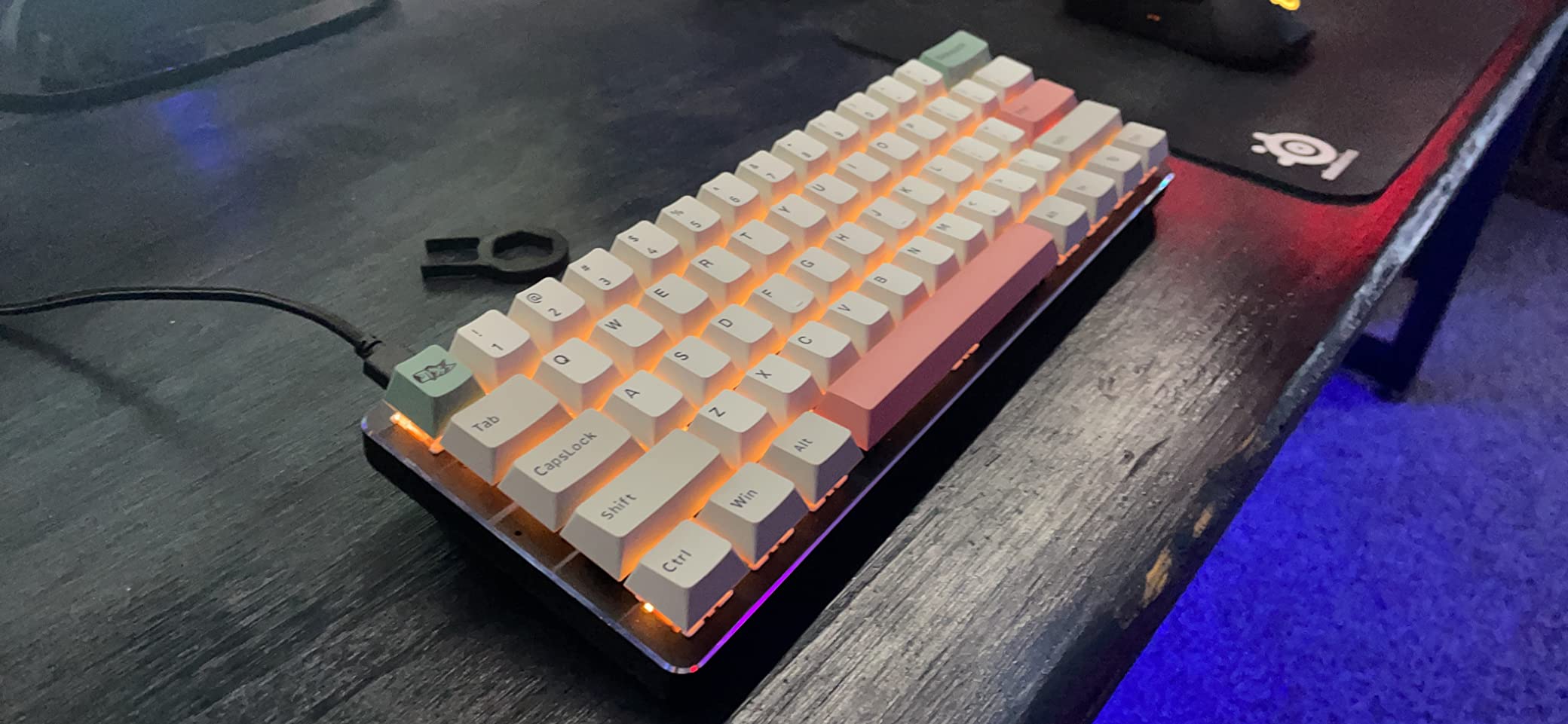 GLORIOUS Custom Gaming Keyboard - GMMK 60% Percent Compact Barebone - USB C Wired Mechanical Keyboard Kit - RGB Hot Swappable Switches & Keycaps - Black Metal Top Plate customer photo 1