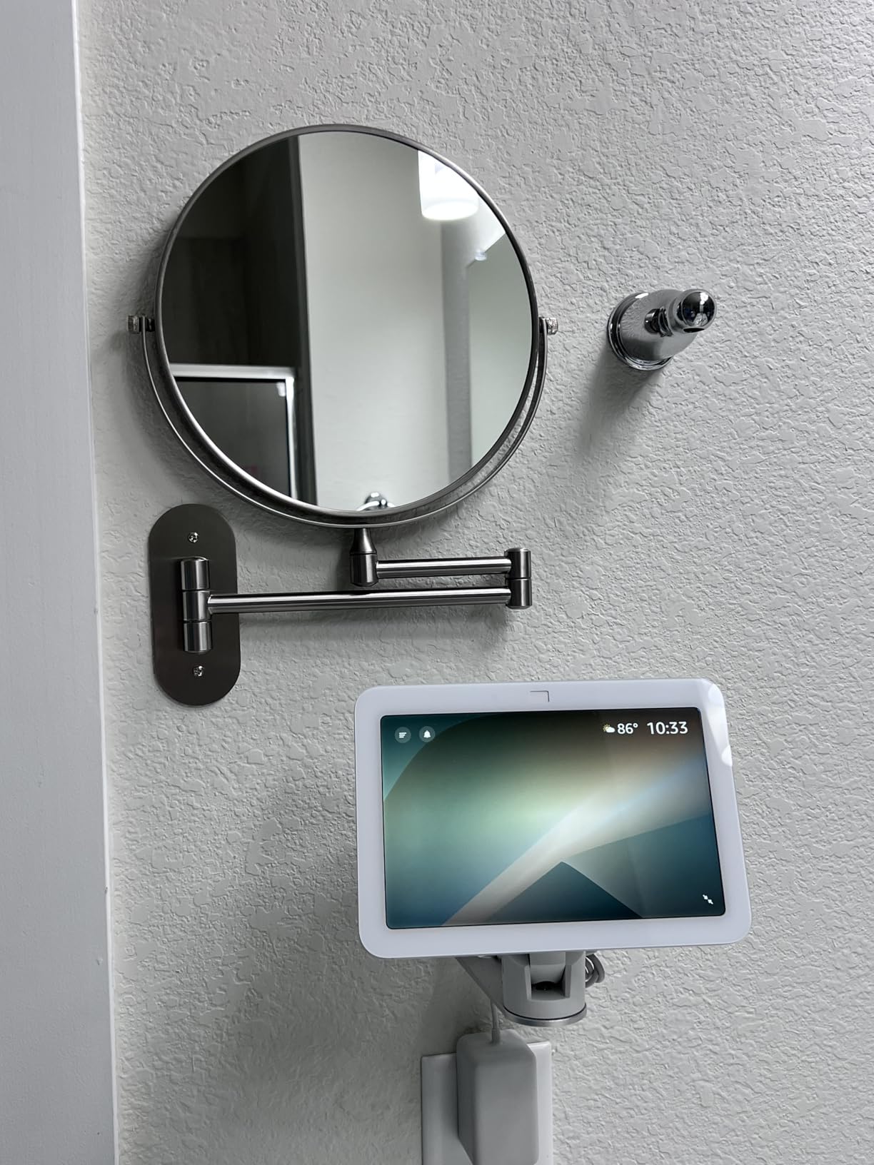 DECLUTTR 8 Inch Wall Mounted Magnifying Mirror with 10x Magnification, Double Sided Vanity Makeup Mirror for Bathroom, Chrome Finished customer photo 1