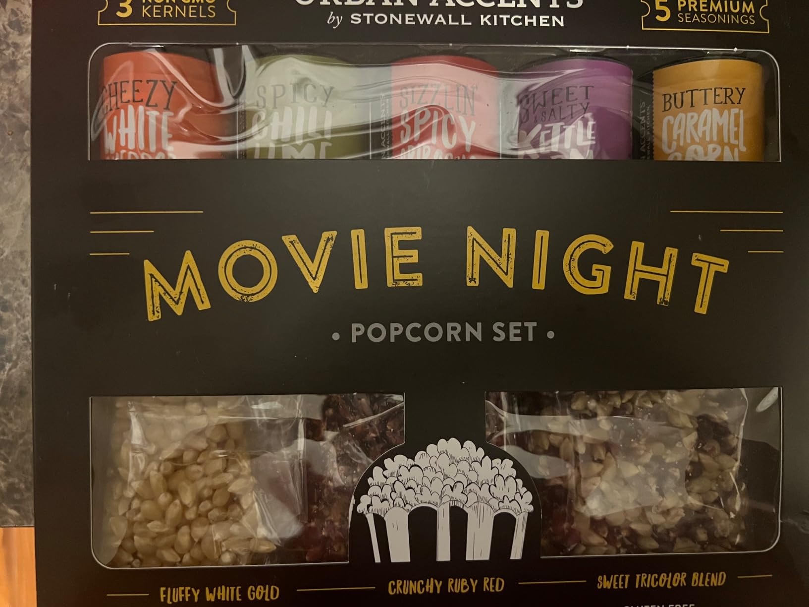 Urban Accents Movie Night Popcorn Gift Set, 3 Varieties & 5 Seasonings customer photo 2