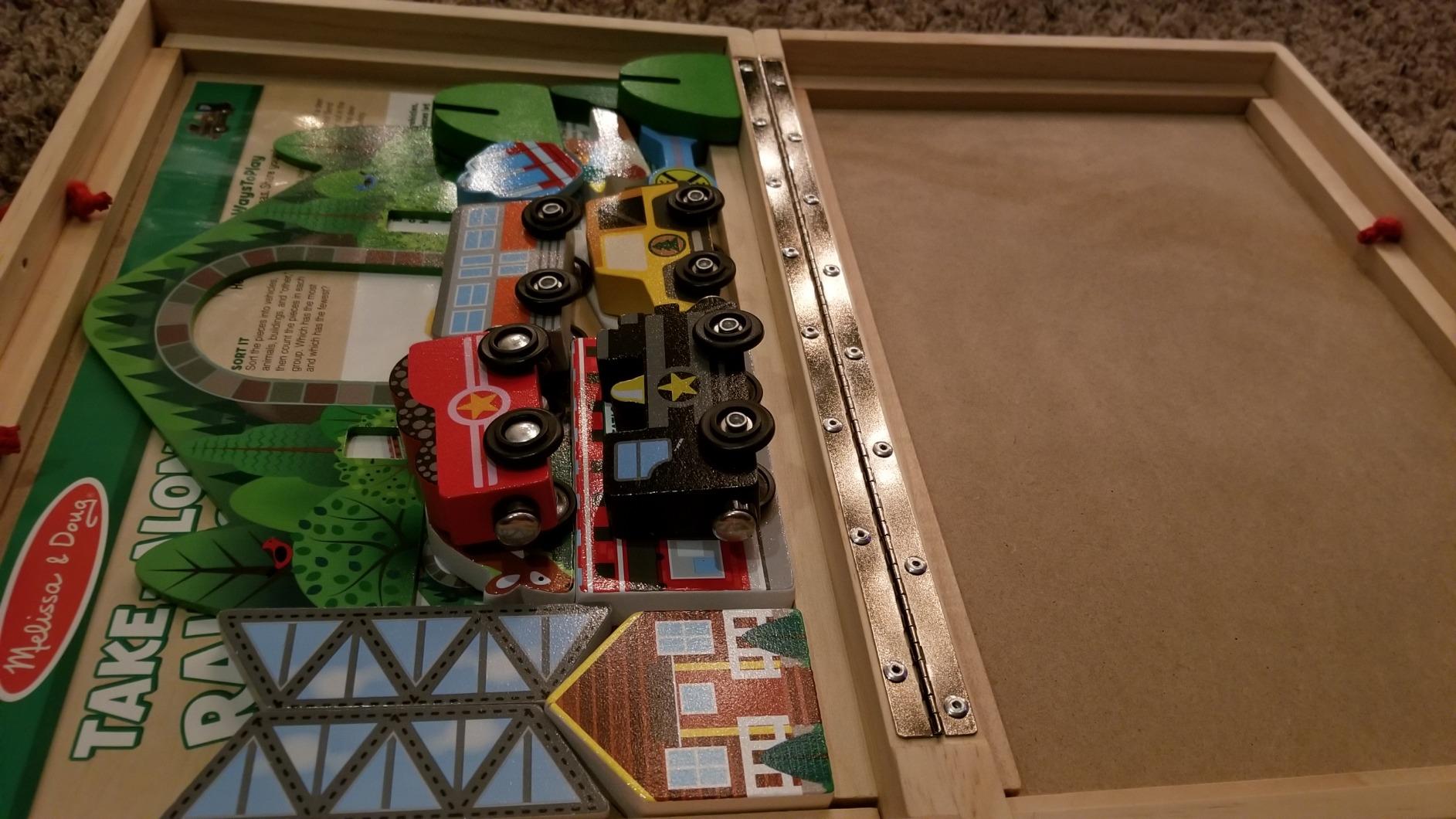 Melissa & Doug Take-Along Railroad Wooden Tabletop Play Set customer photo 1