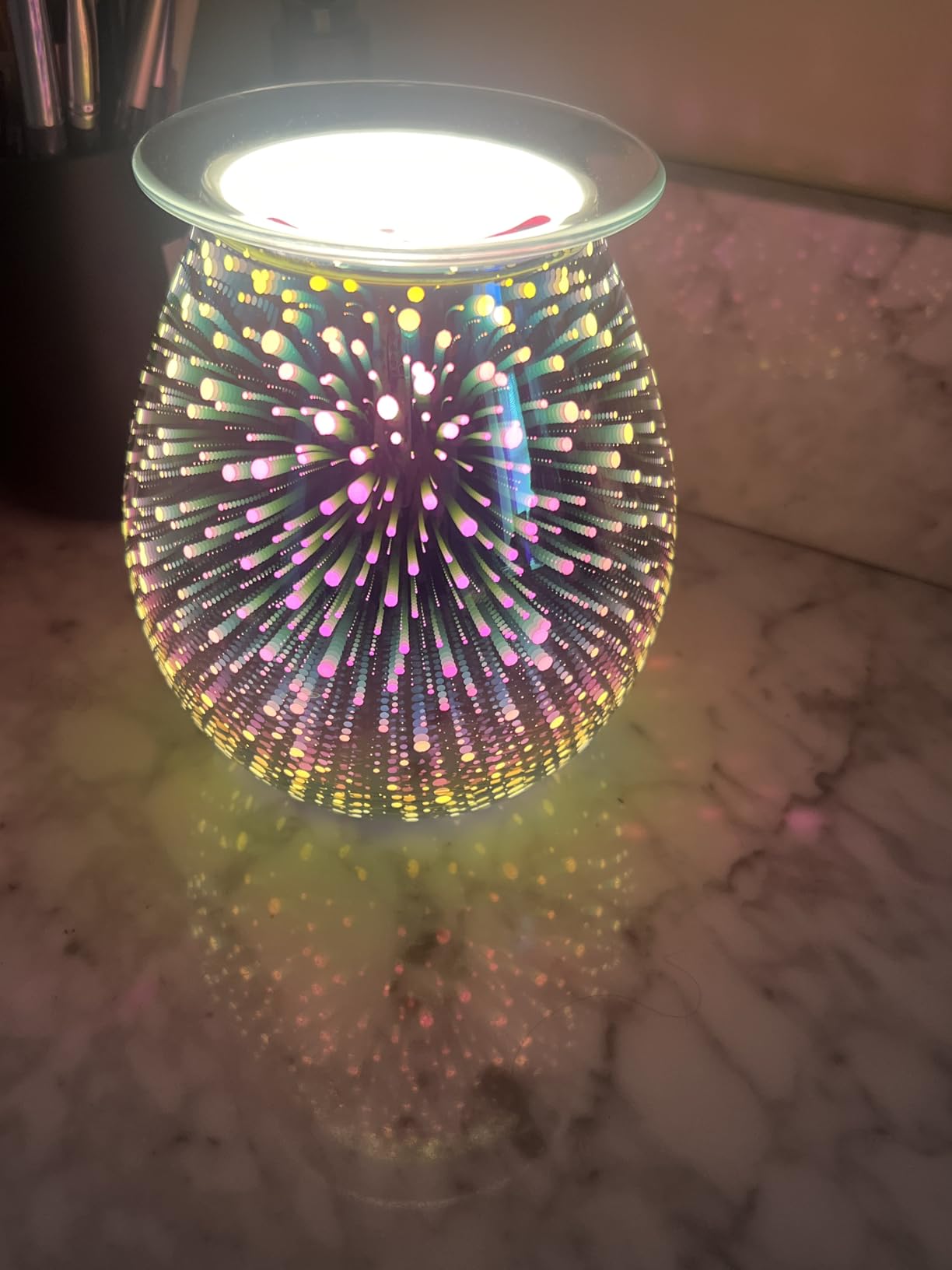 Wax Melt Warmer for Scented Wax- Glass Wax Melter for Home Fragrance with Removable Tray, Essential Oil Warmer Wax Cubes Burner Aroma Night Light for Home Office Bedroom Decor Gifts for Women customer photo 2