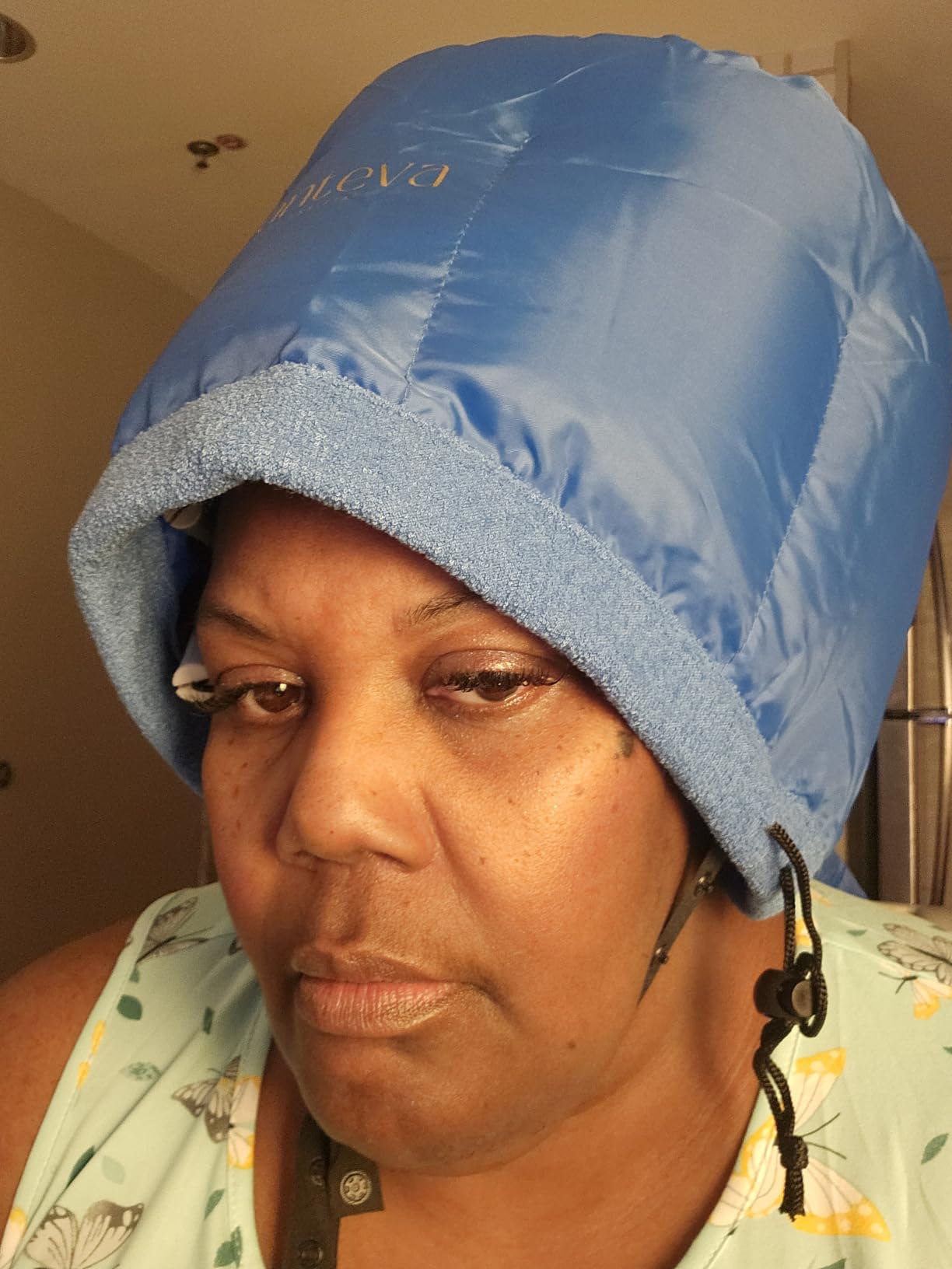 Hooded Hair Dryer Attachment w/A Headband Integrated That Reduces Heat Around Ears & Neck - Hair Dryer Hooded Diffuser Cap for Curly, Speeds Up Drying Time, Deep Conditioning At Home - Portable, Large customer photo 1