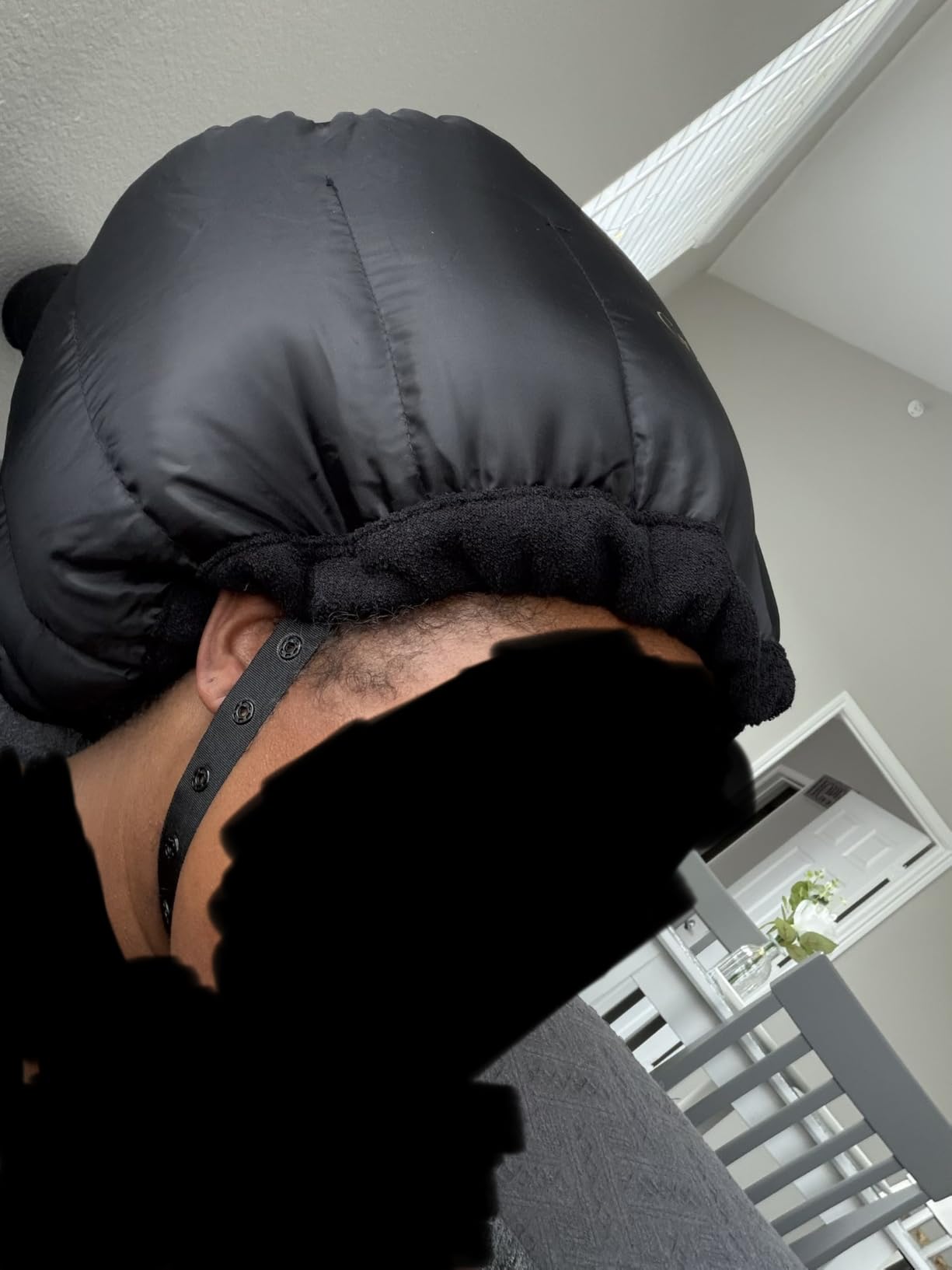 Hooded Hair Dryer Attachment w/A Headband Integrated That Reduces Heat Around Ears & Neck - Hair Dryer Hooded Diffuser Cap for Curly, Speeds Up Drying Time, Deep Conditioning At Home - Portable, Large customer photo 2