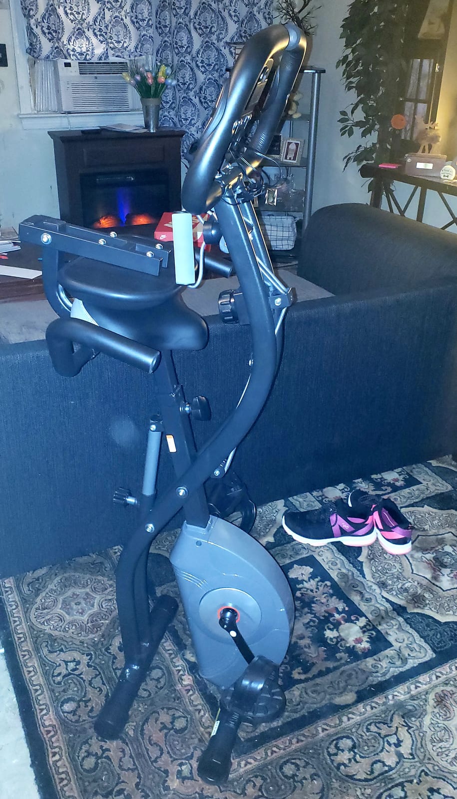 ATIVAFIT 5-in-1 Foldable Exercise Bike for Home, Upright & Recumbent Indoor Bike with 8-Level Magnetic Resistance, Resistance Bands, Quiet Cardio, Adjustable Seat customer photo 1