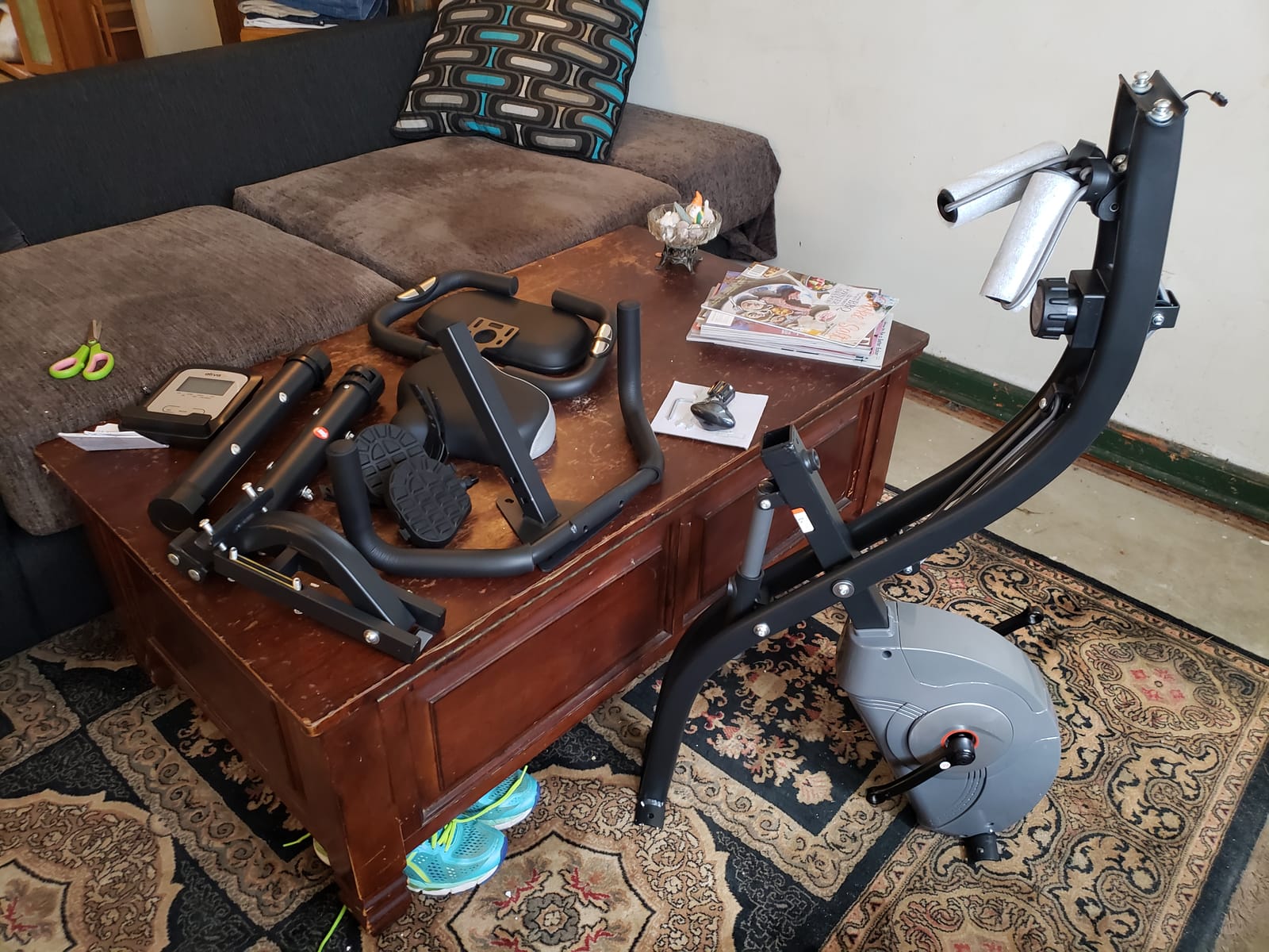 ATIVAFIT 5-in-1 Foldable Exercise Bike for Home, Upright & Recumbent Indoor Bike with 8-Level Magnetic Resistance, Resistance Bands, Quiet Cardio, Adjustable Seat customer photo 2