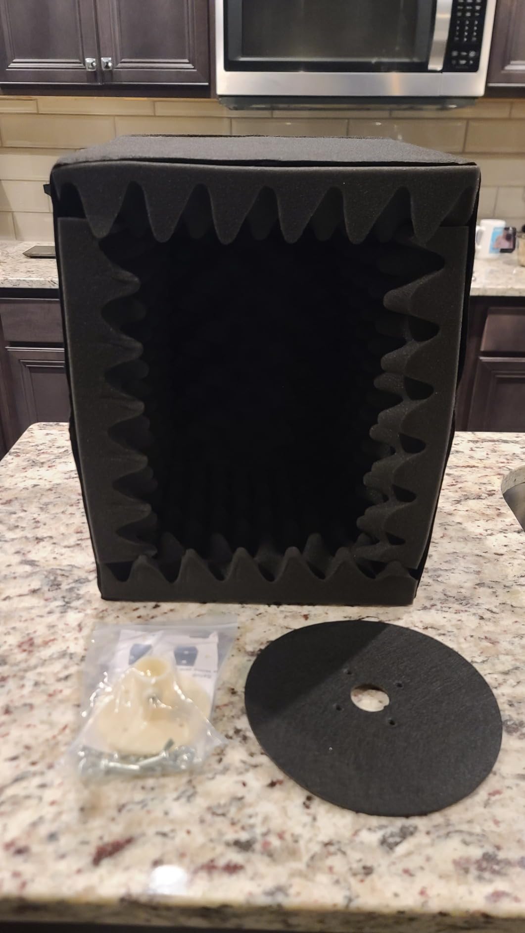 TroyStudio Portable Vocal Booth, Large Foldable Microphone Isolation Shield, Music Recording Studio Sound Echo Absorbing Box, Desk & Stand Use Reflection Filter with Thickened Dense Acoustic Foam customer photo 2
