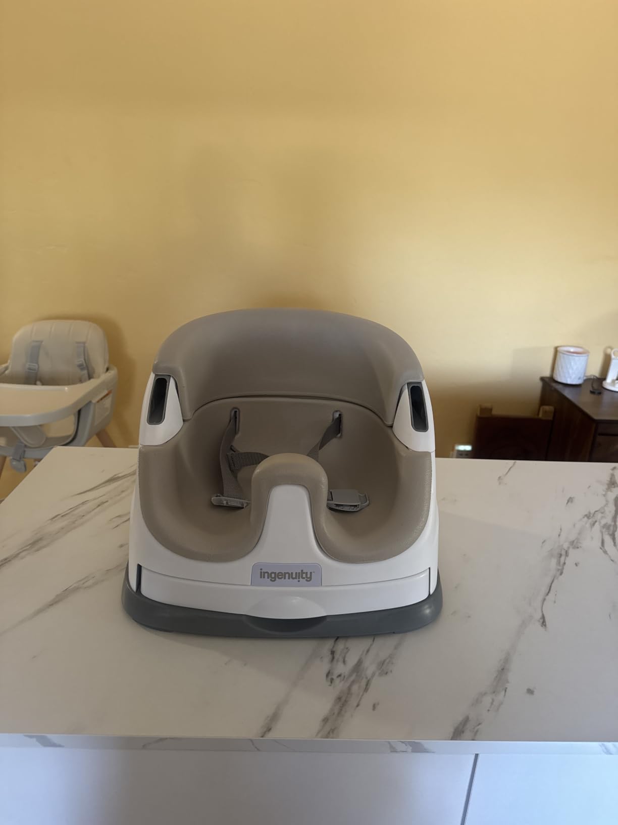 Ingenuity Baby Base 2-in-1 Booster Feeding and Floor Seat with Self-Storing Tray - Slate customer photo 2