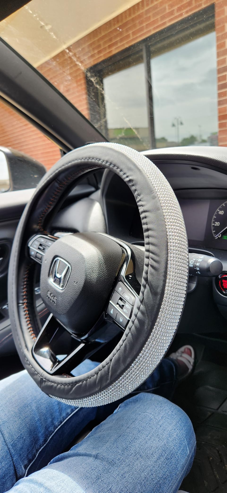 New Diamond Leather Steering Wheel Cover with Bling Crystal Rhinestones customer photo 1