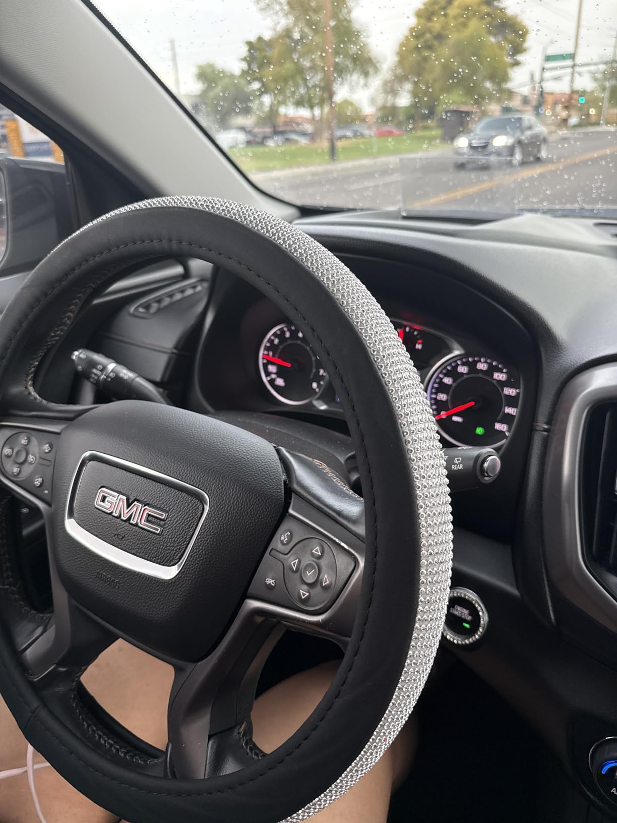 New Diamond Leather Steering Wheel Cover with Bling Crystal Rhinestones customer photo 2