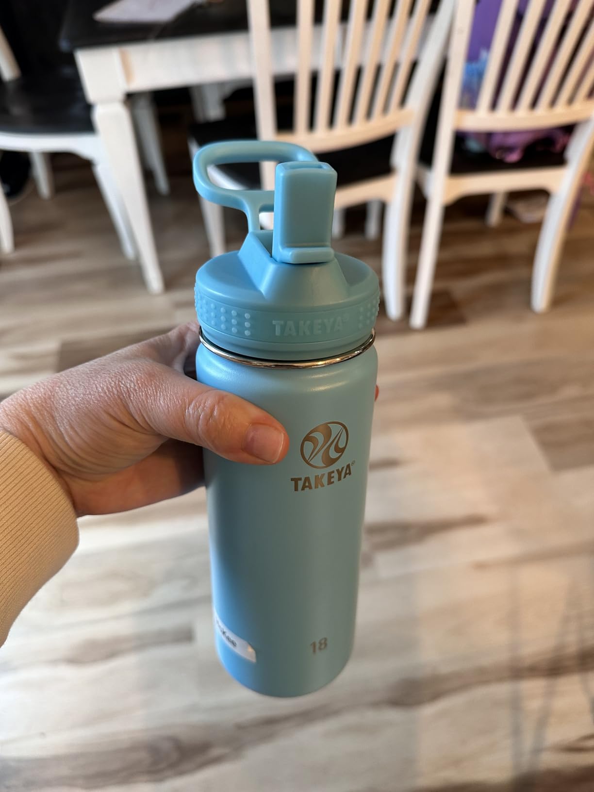 Takeya Actives Kids Water Bottle 14 oz Stainless Steel Double Wall Insulation BPA-Free Leakproof Straw Lid Easy Carry Handle Reusable Ideal for Boys and Girls, School, Sports - Blush customer photo 1