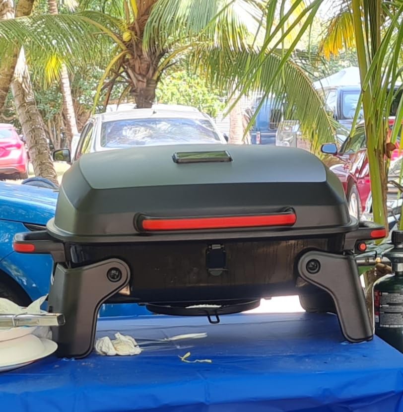 Megamaster Tabletop 1 Burner Gas Grill, Foldable Legs with Warming Rack customer photo 2