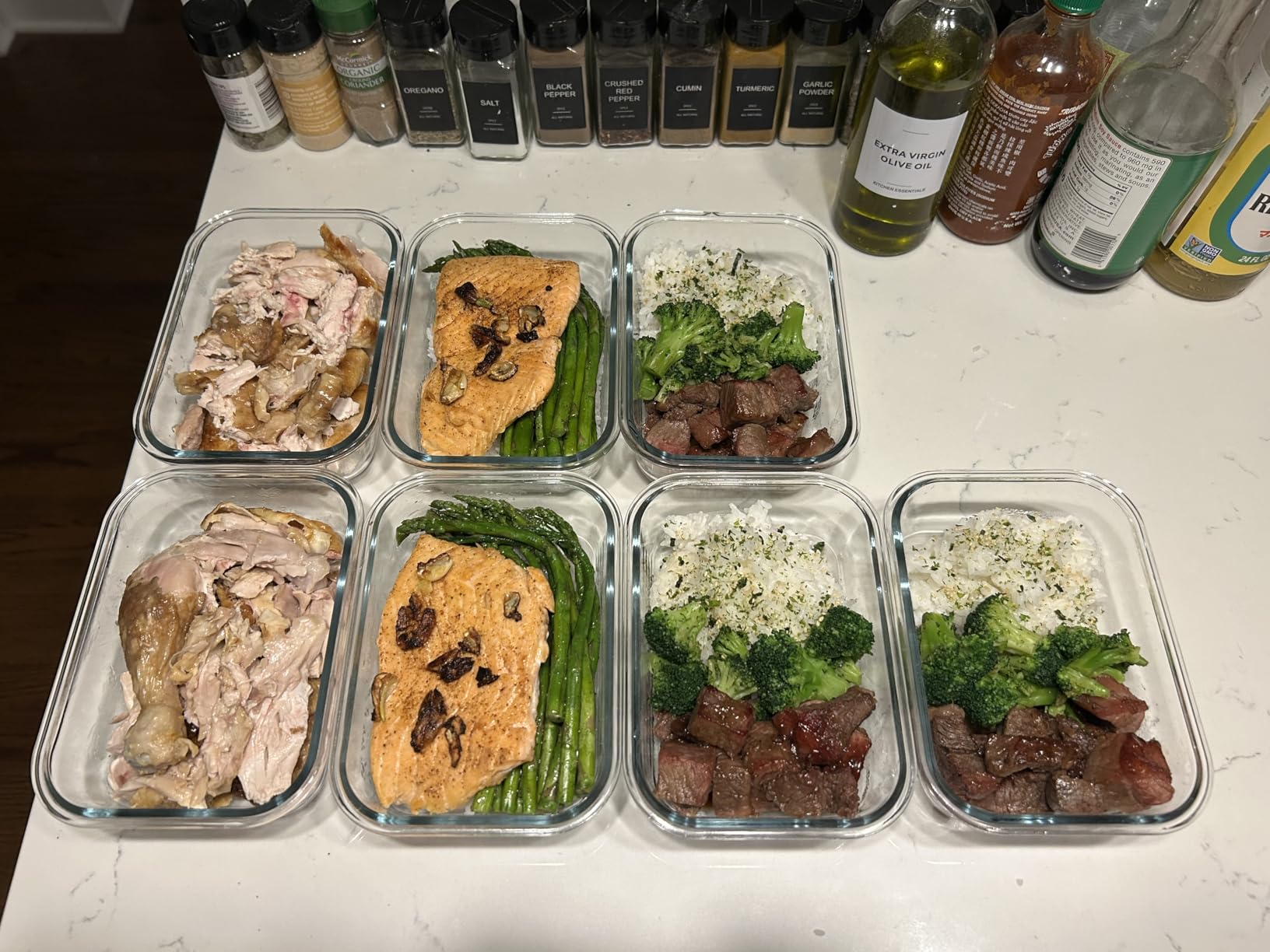 M MCIRCO 8 Pack,30 oz Glass Food Storage Containers with Lids, Gray | Glass Meal Prep Containers,Airtight Lunch Containers with Lids, Microwave, Oven, Freezer and Dishwasher Friendly, BPA Free customer photo 2