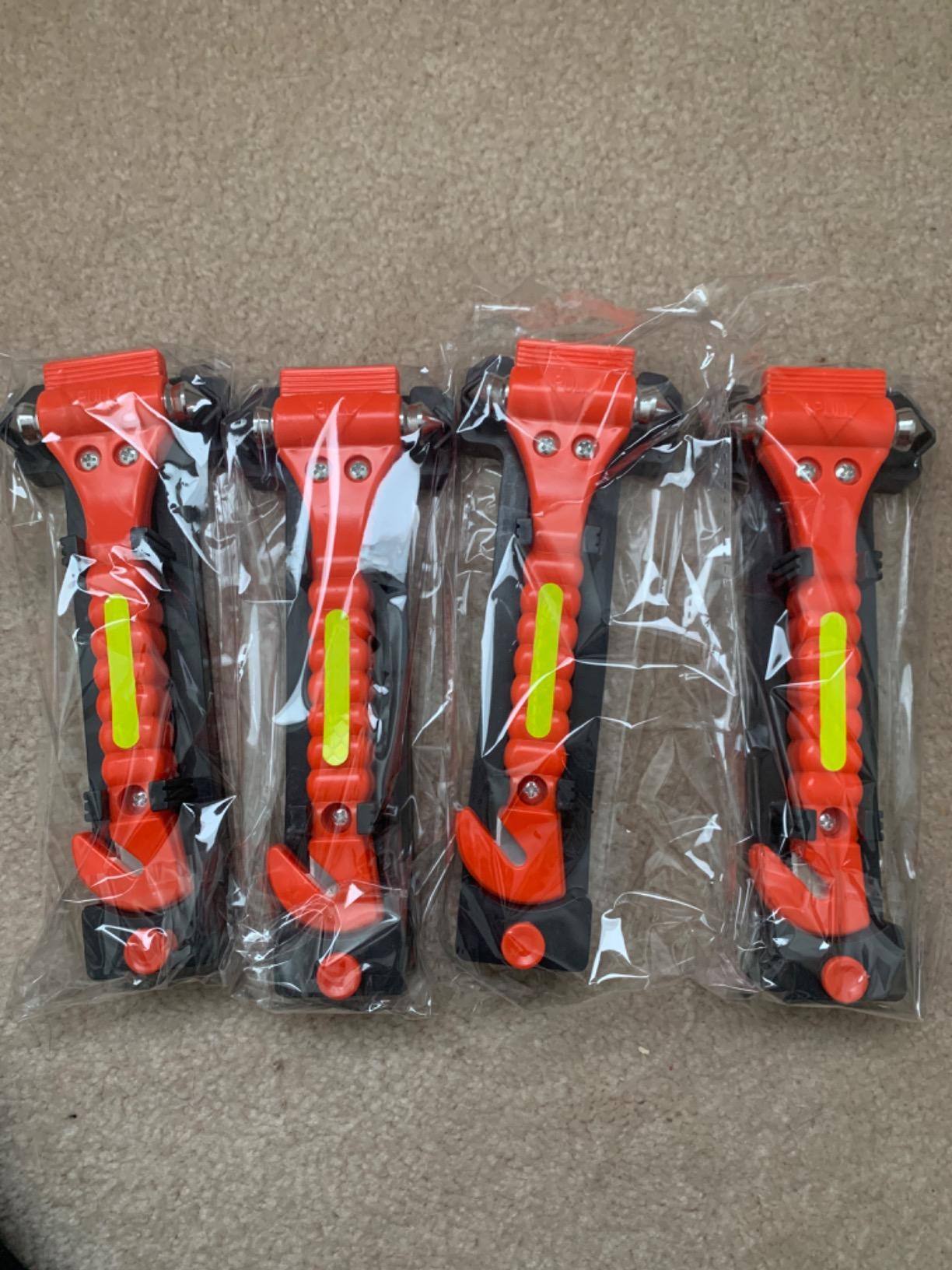 4PCS GoDeCho Car Emergency Window Breaker and Seat Belt Cutter Hammer Tool | with Light Reflective Tape,with Protective Bracket, for Driver Gift customer photo 1
