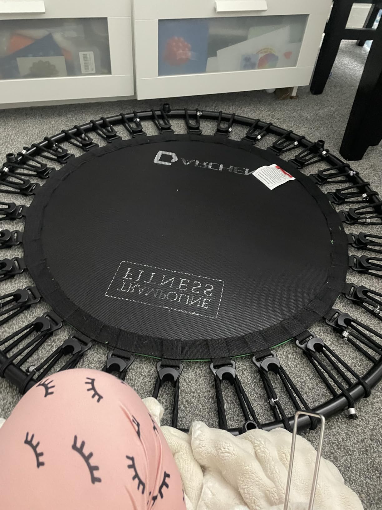 DARCHEN 450 lbs Mini Trampoline for Adults, Indoor Small Rebounder Exercise Trampoline for Workout Fitness for Quiet and Safely Cushioned Bounce, [40 Inch] customer photo 1