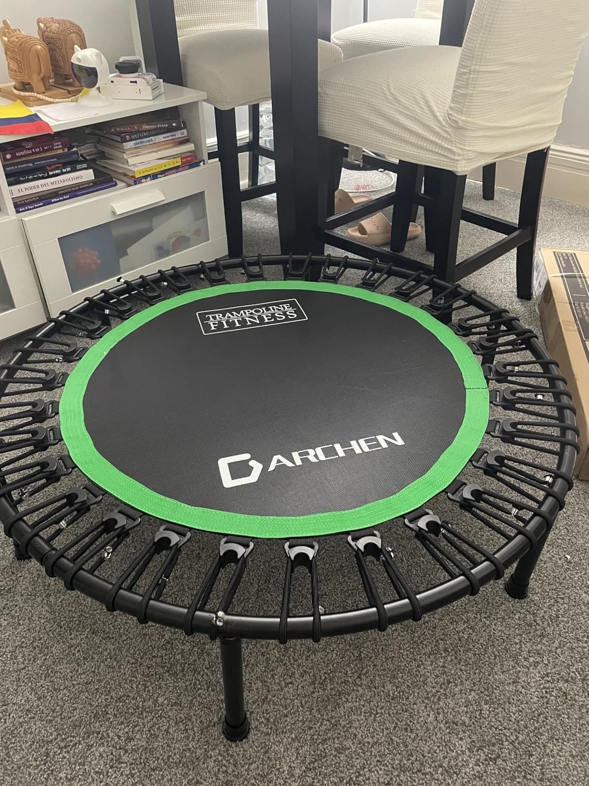 DARCHEN 450 lbs Mini Trampoline for Adults, Indoor Small Rebounder Exercise Trampoline for Workout Fitness for Quiet and Safely Cushioned Bounce, [40 Inch] customer photo 2